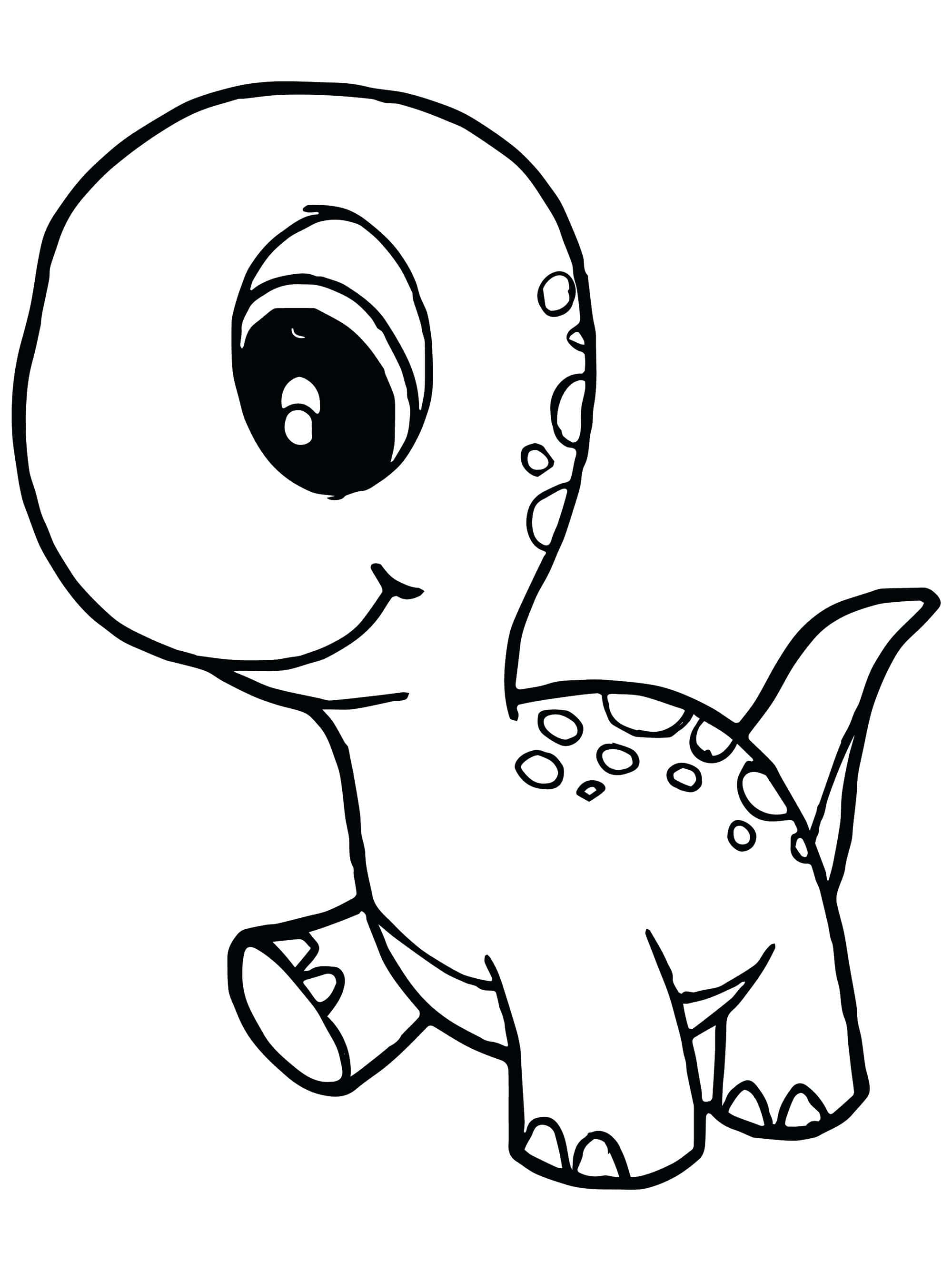 'n baba dinosourus inkleurblad Muurpapier