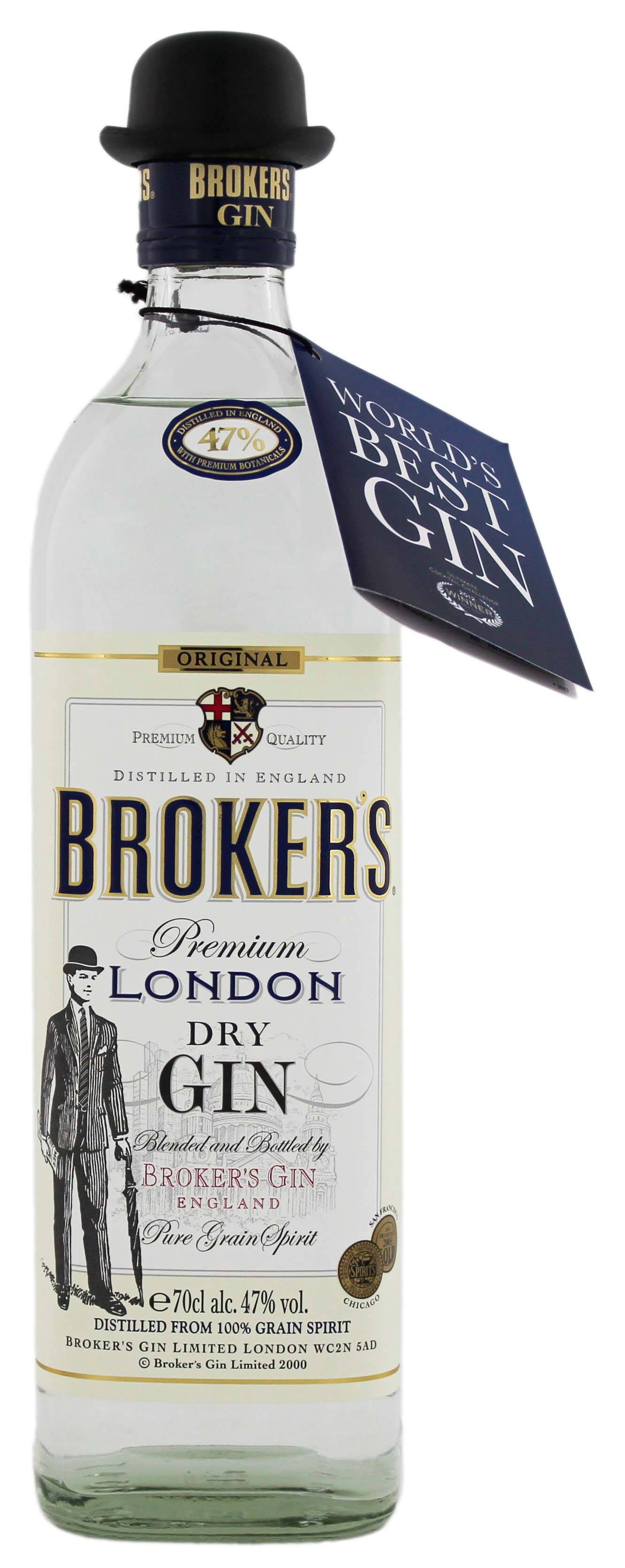 'n Bottel Brokers Gin met sy kenmerkende bolhoed Muurpapier