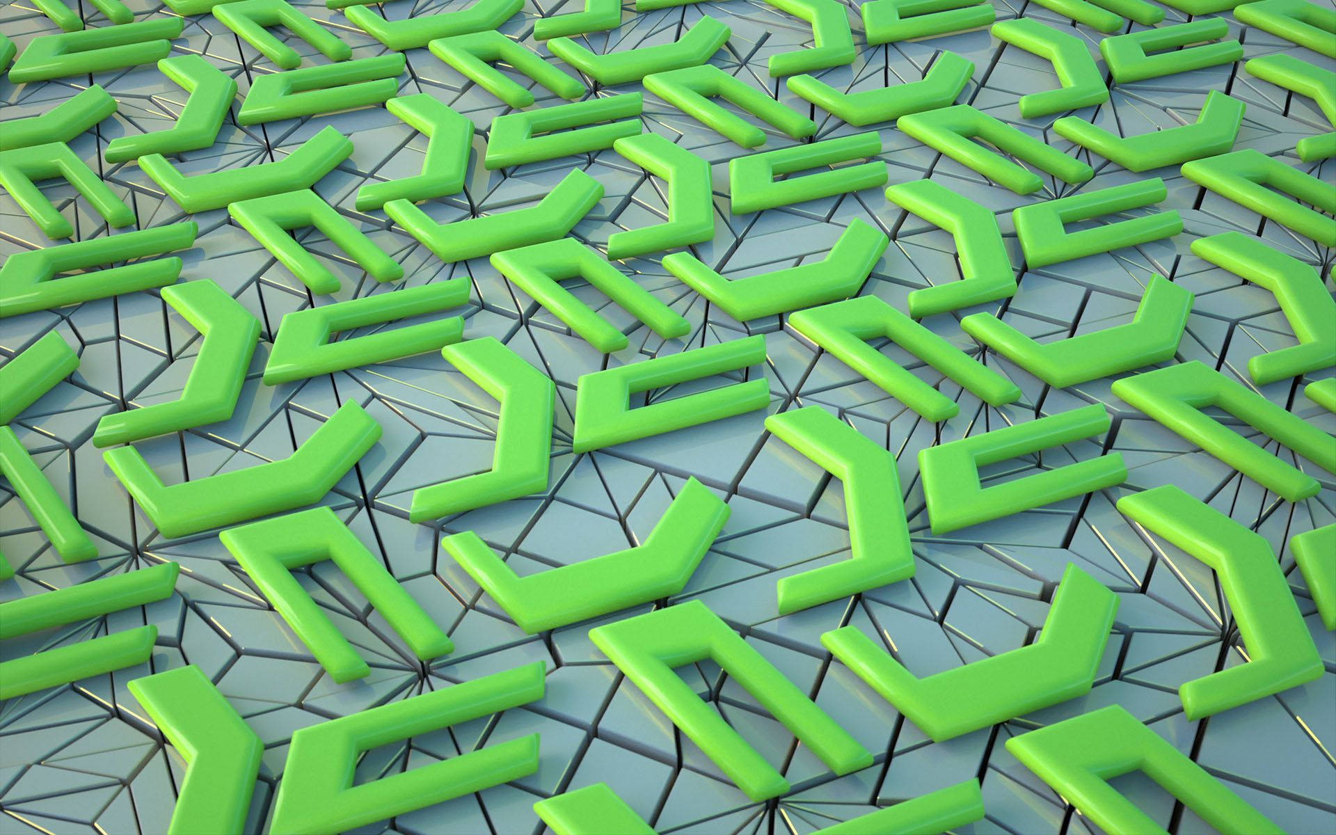 Neon groen vorms 3D muurpapier op 'n grys oppervlak. — Groen estetiese GIF Muurpapier