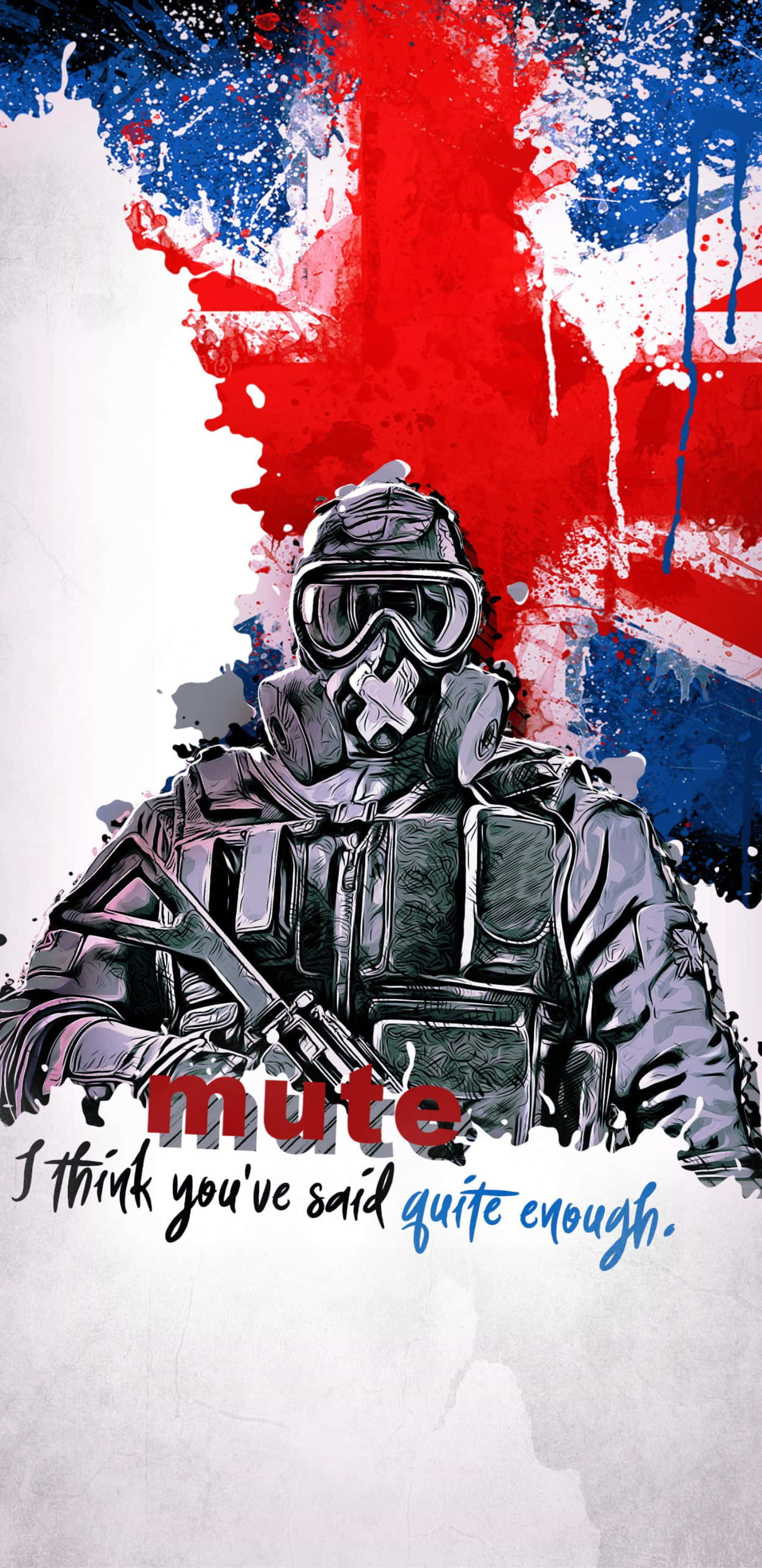 'n Dinamiese toneel van die gewilde videospeletjie Rainbow Six Siege op die Samsung Pixel 3xl-foon Muurpapier