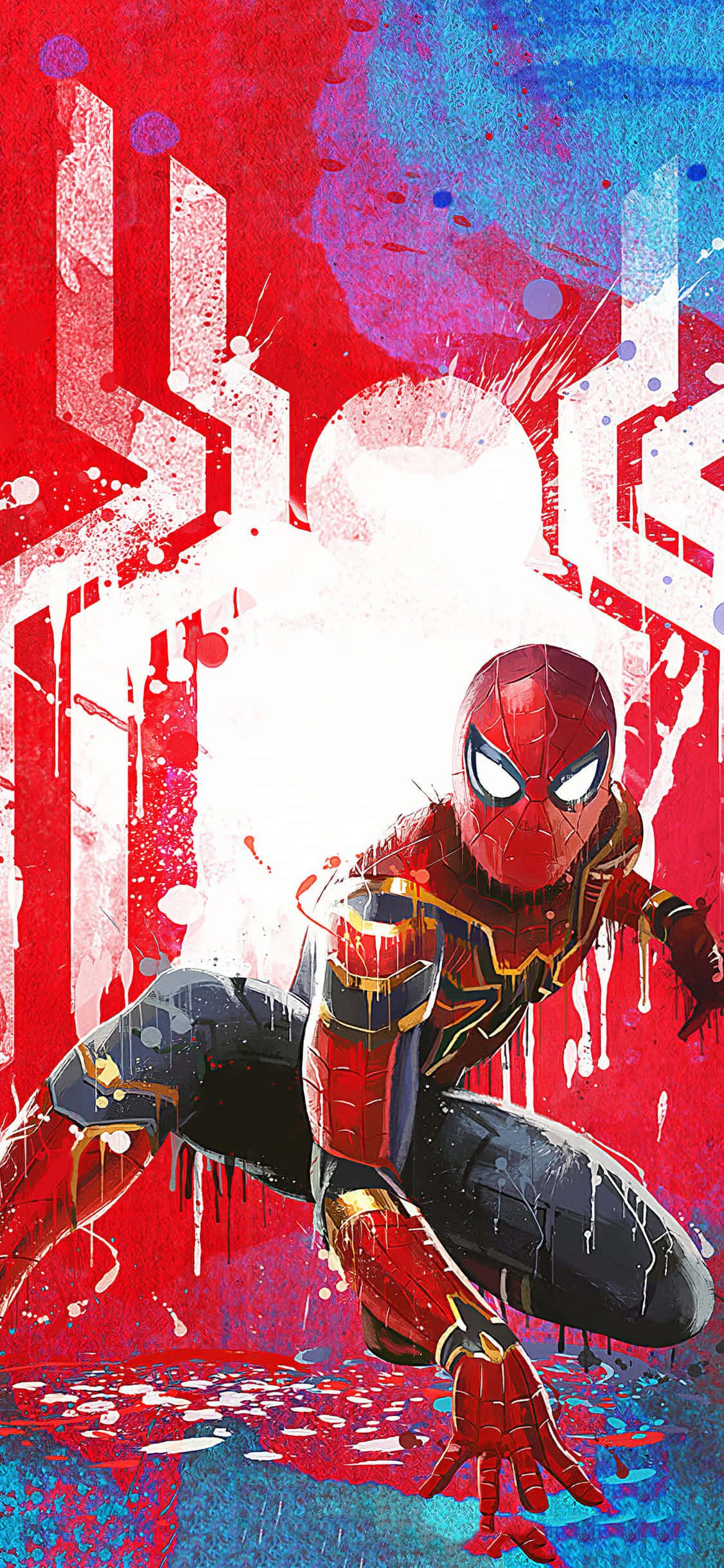 'n Epiese Spiderman-muurskildery in die nag Muurpapier