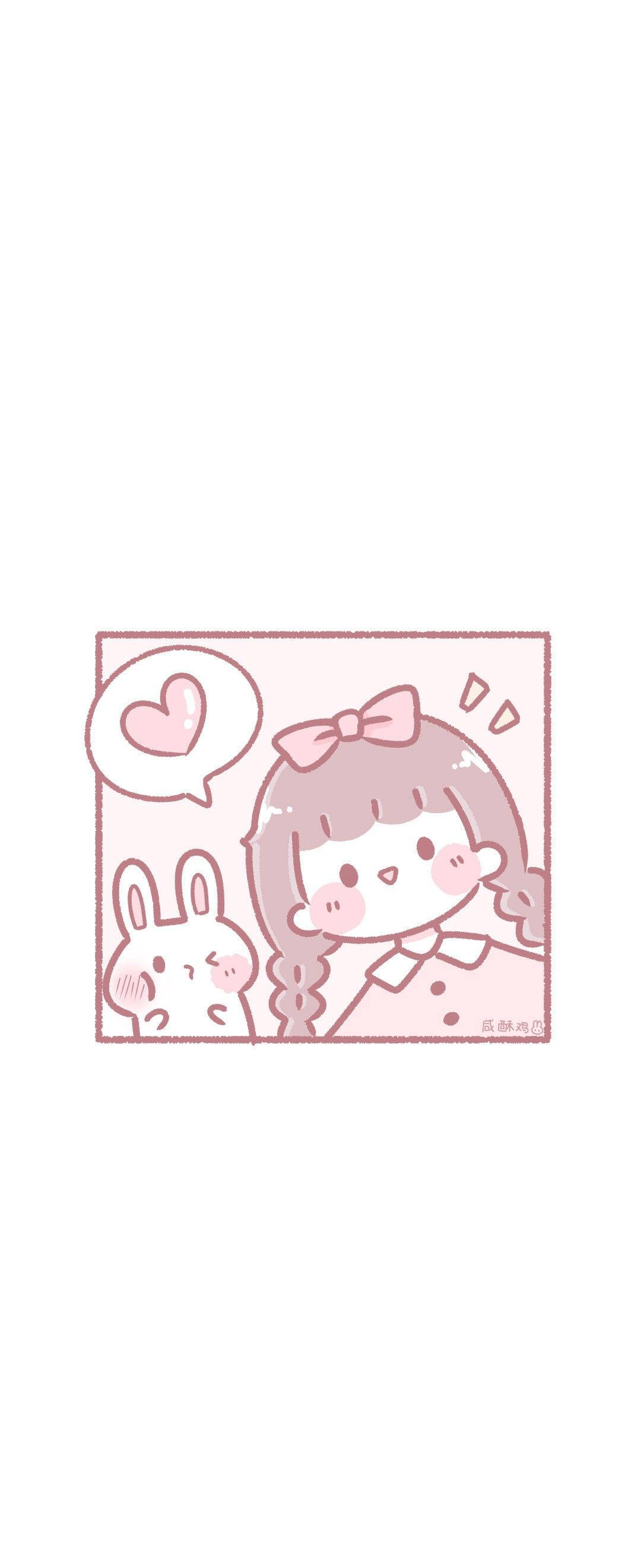 'n Gelukkige beer met 'n oulike kawaii-estetika Muurpapier