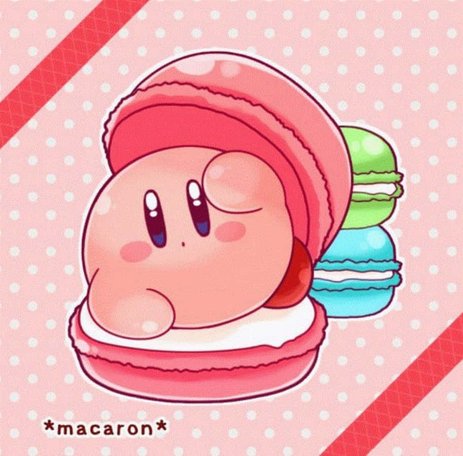 'n Gelukkige Kirby gereed om die wêreld te verken Muurpapier