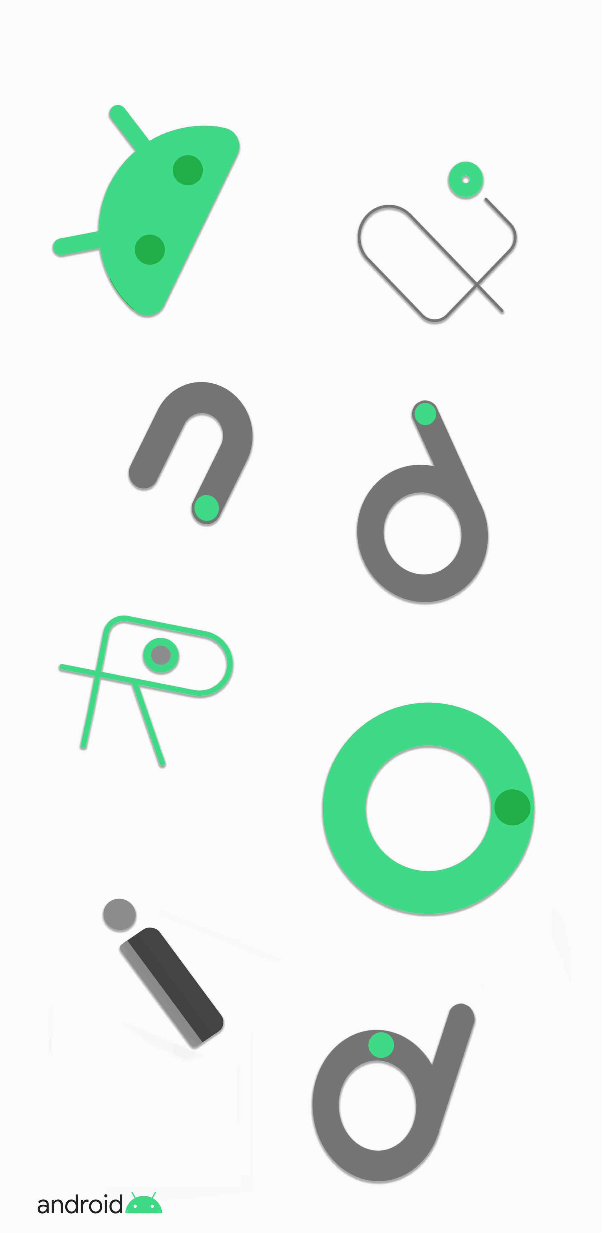 'n groen en groen logo met 'n groen letter Muurpapier