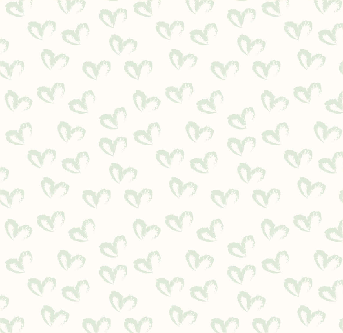 'n groen en wit patroon met harte Muurpapier