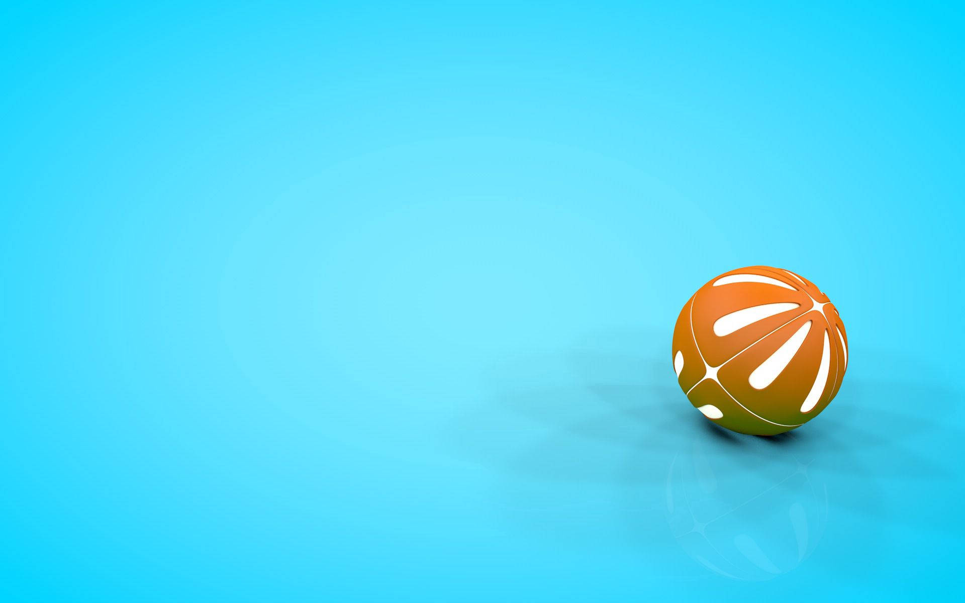 3D oranje en wit strandbal agtergrond