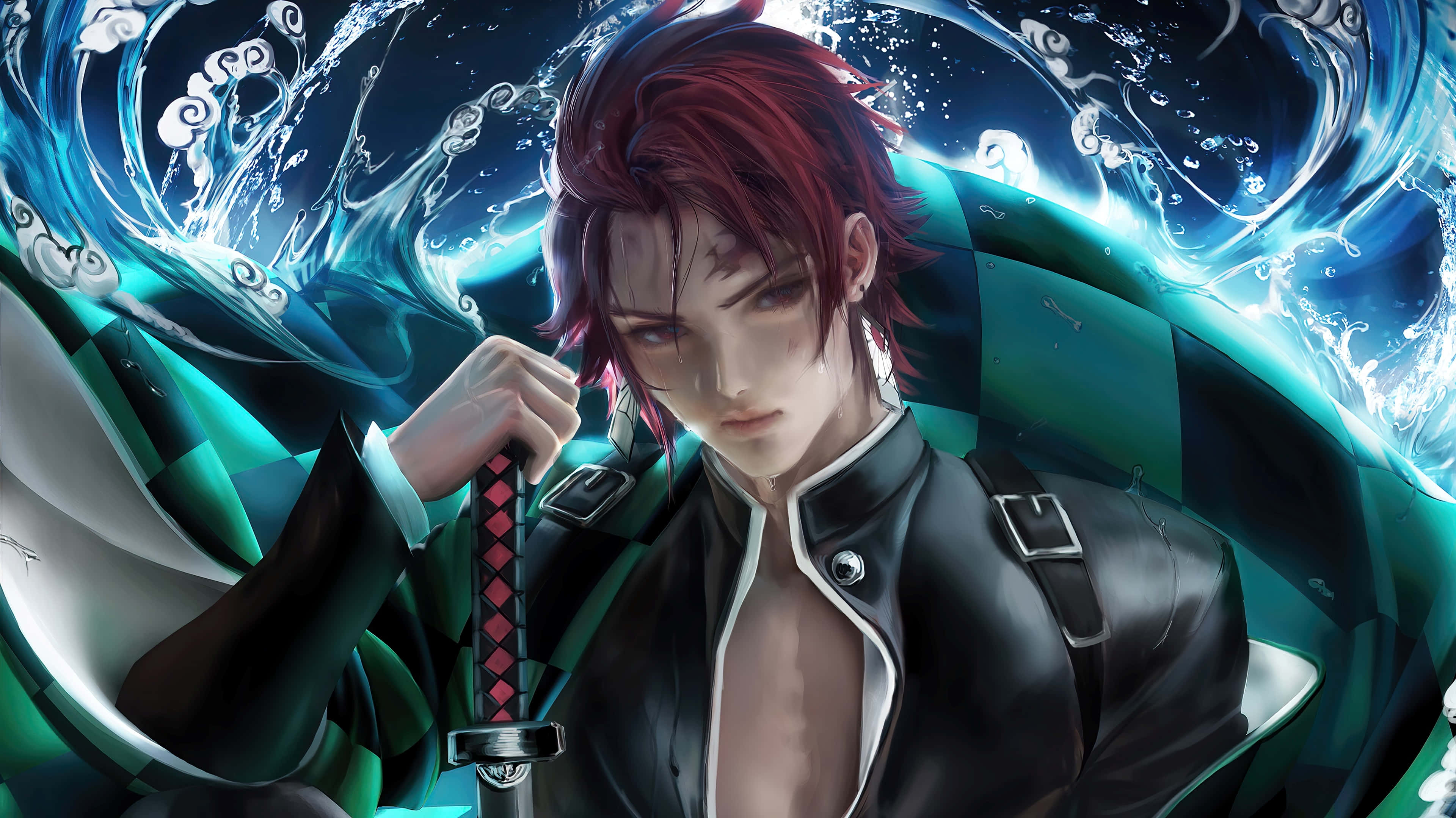 n Heldhaftige skoot uit die gewilde anime-reeks Demon Slayer Muurpapier