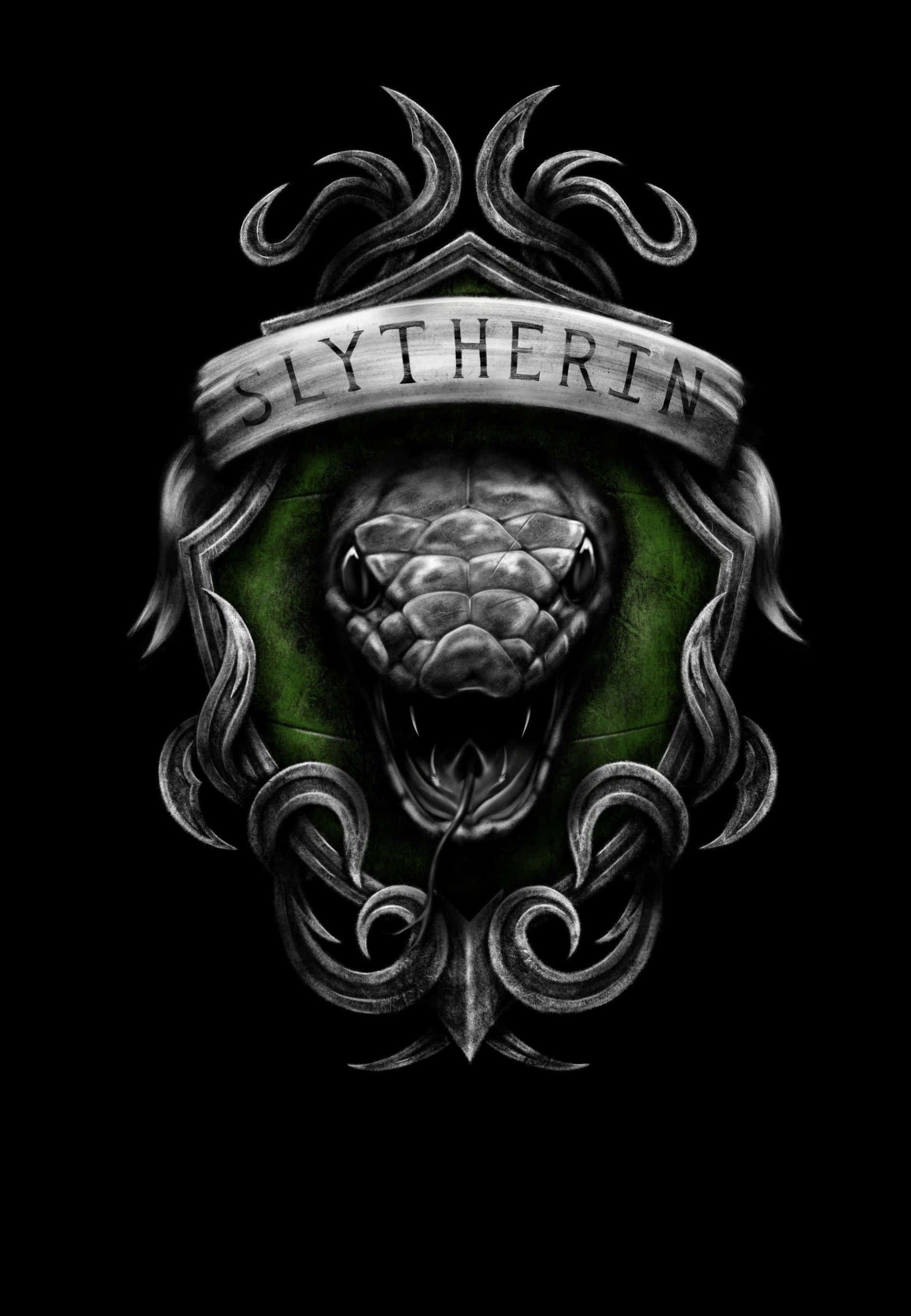 'n Illustrasie van die geheimsinnige en opwindende Slytherin-estetika Muurpapier