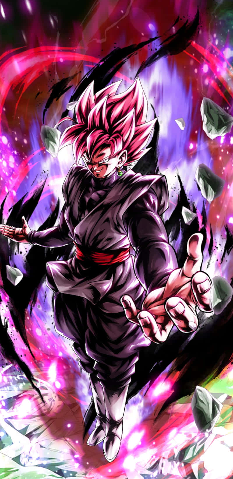 'n Intense, kragtige Goku Swart wat sy woeste energie ontketen Muurpapier