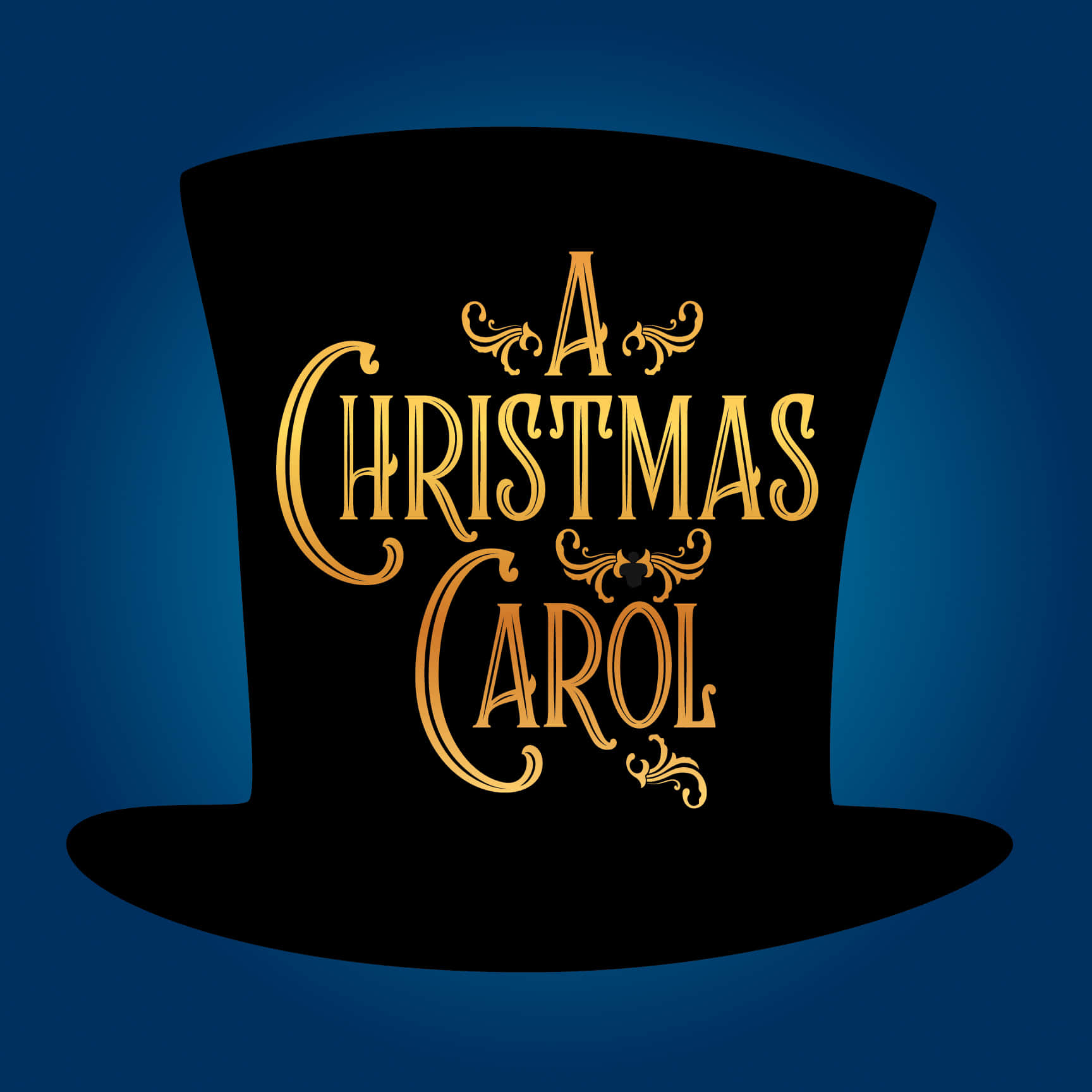 'n Kersfees Carol-logo met 'n bokant hoed Muurpapier
