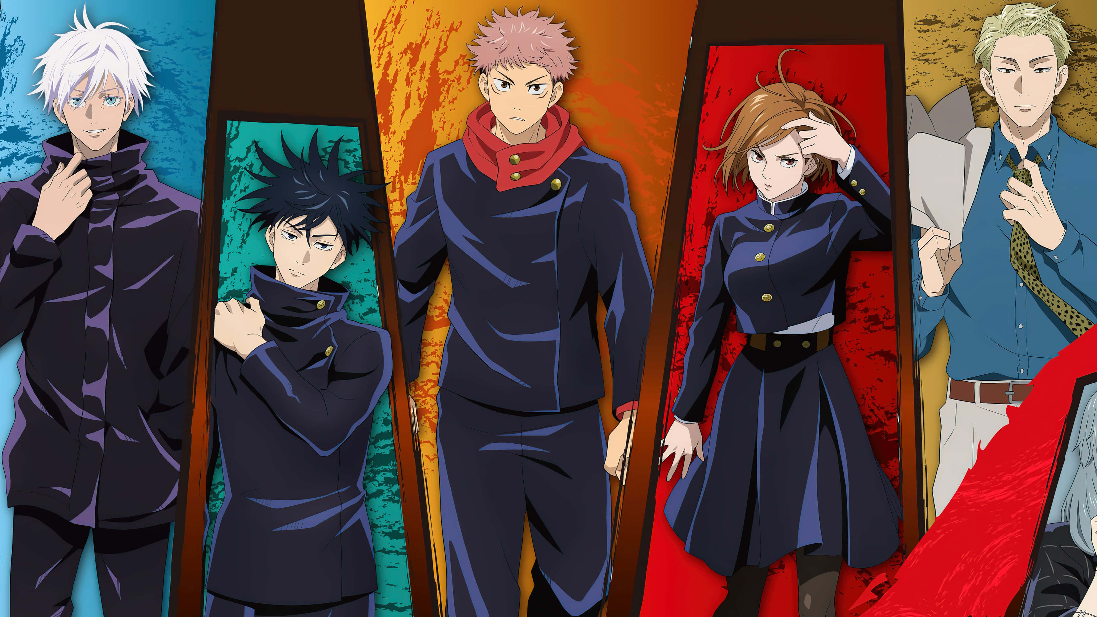 'n Kinematiese collage van al jou gunsteling Anime-karakters Muurpapier