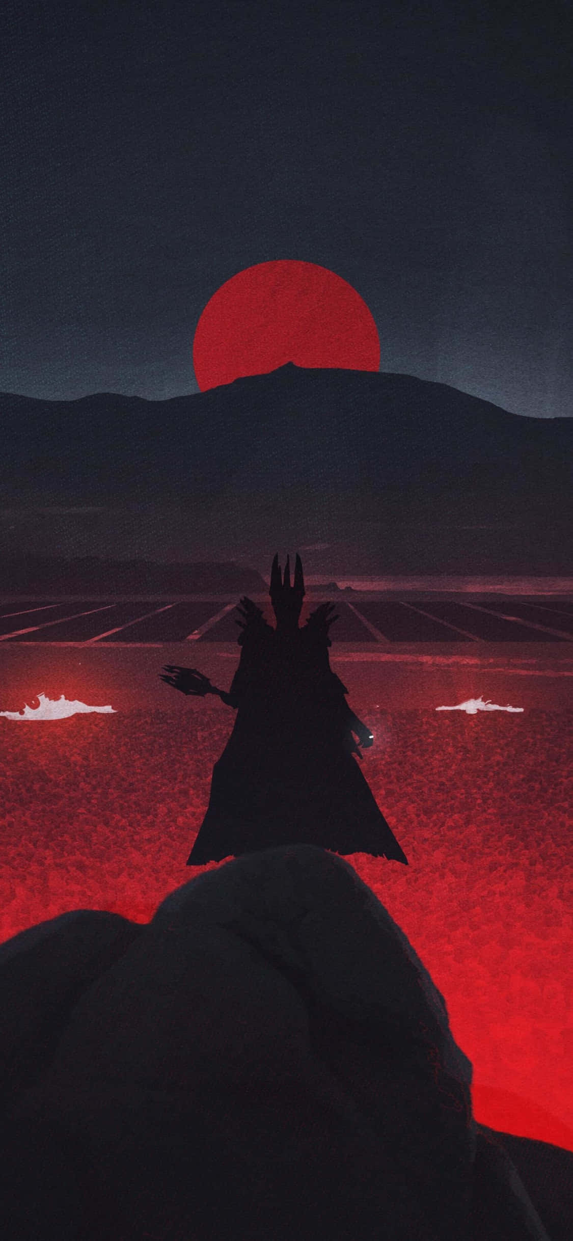 'n Klassieke uitbeelding van Minimalistiese Lord of the Rings-kuns Muurpapier