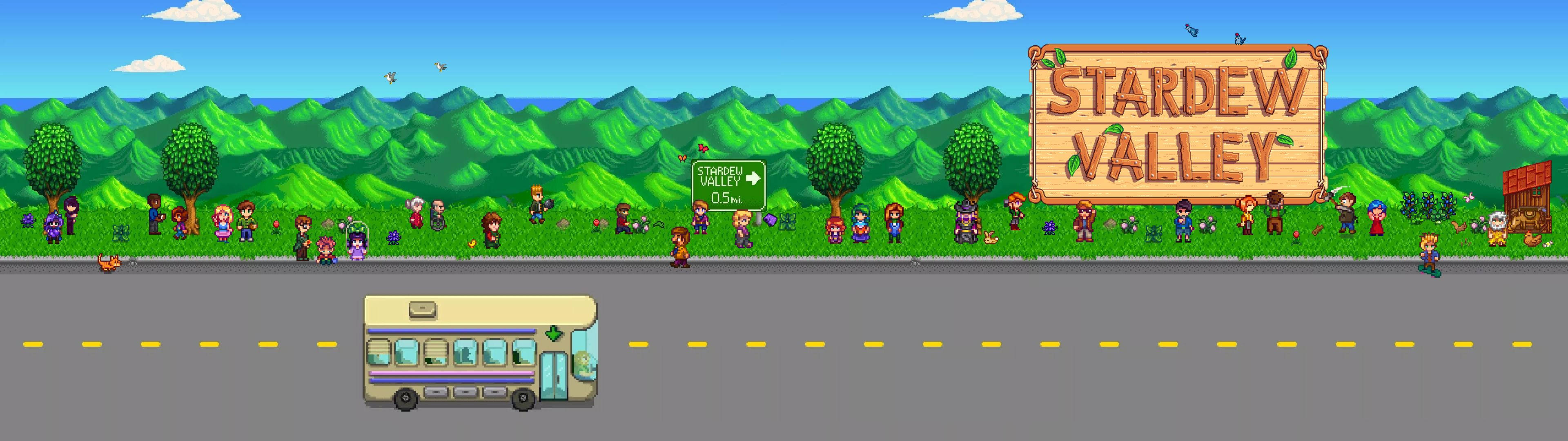 'n Kykie na die Stardew Valley-naambord Muurpapier