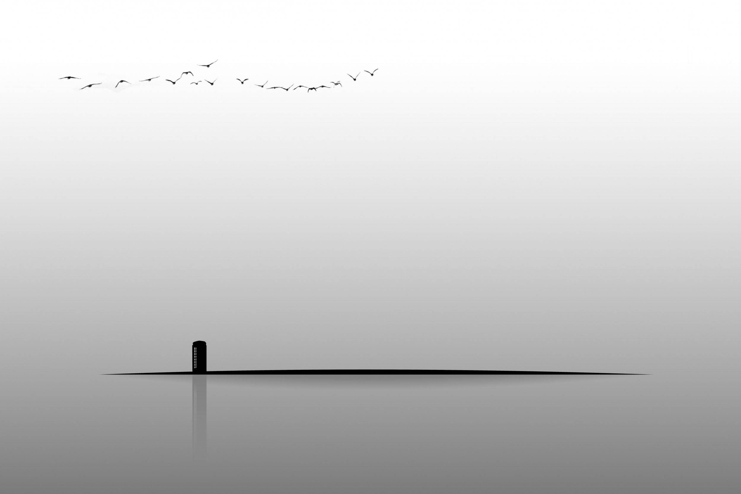 'n Leë Telefoonhokkie in 'n Skoon Minimalistiese Ontwerp Muurpapier