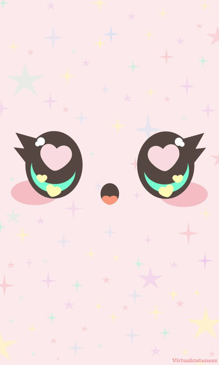 Kawaii pienk dier agtergrond.