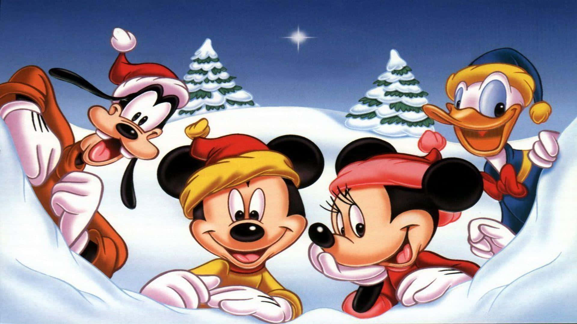 'n Magiese Kersfees saam met Disney Muurpapier