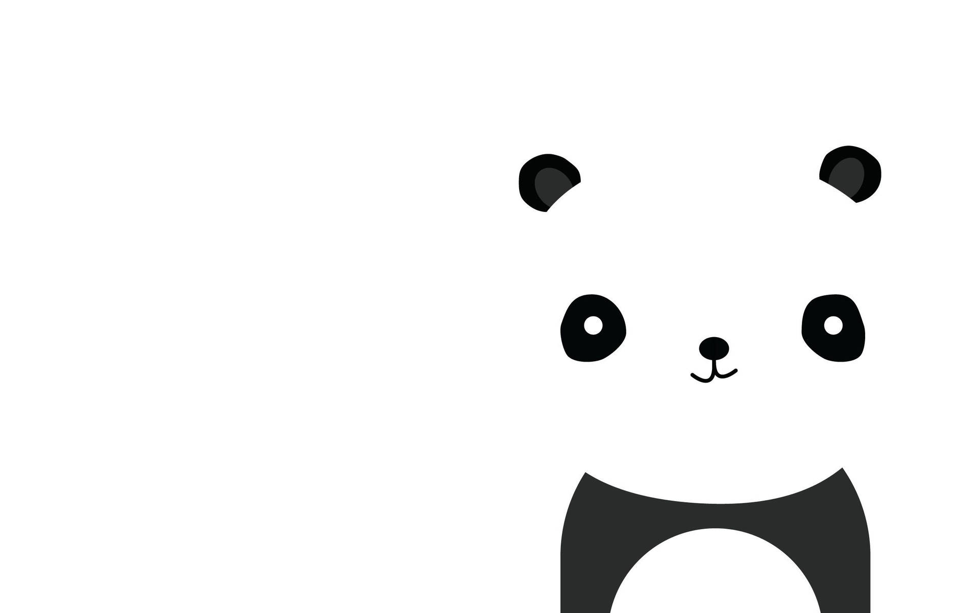 Minimalistiese Swart En Wit Panda muurpapier