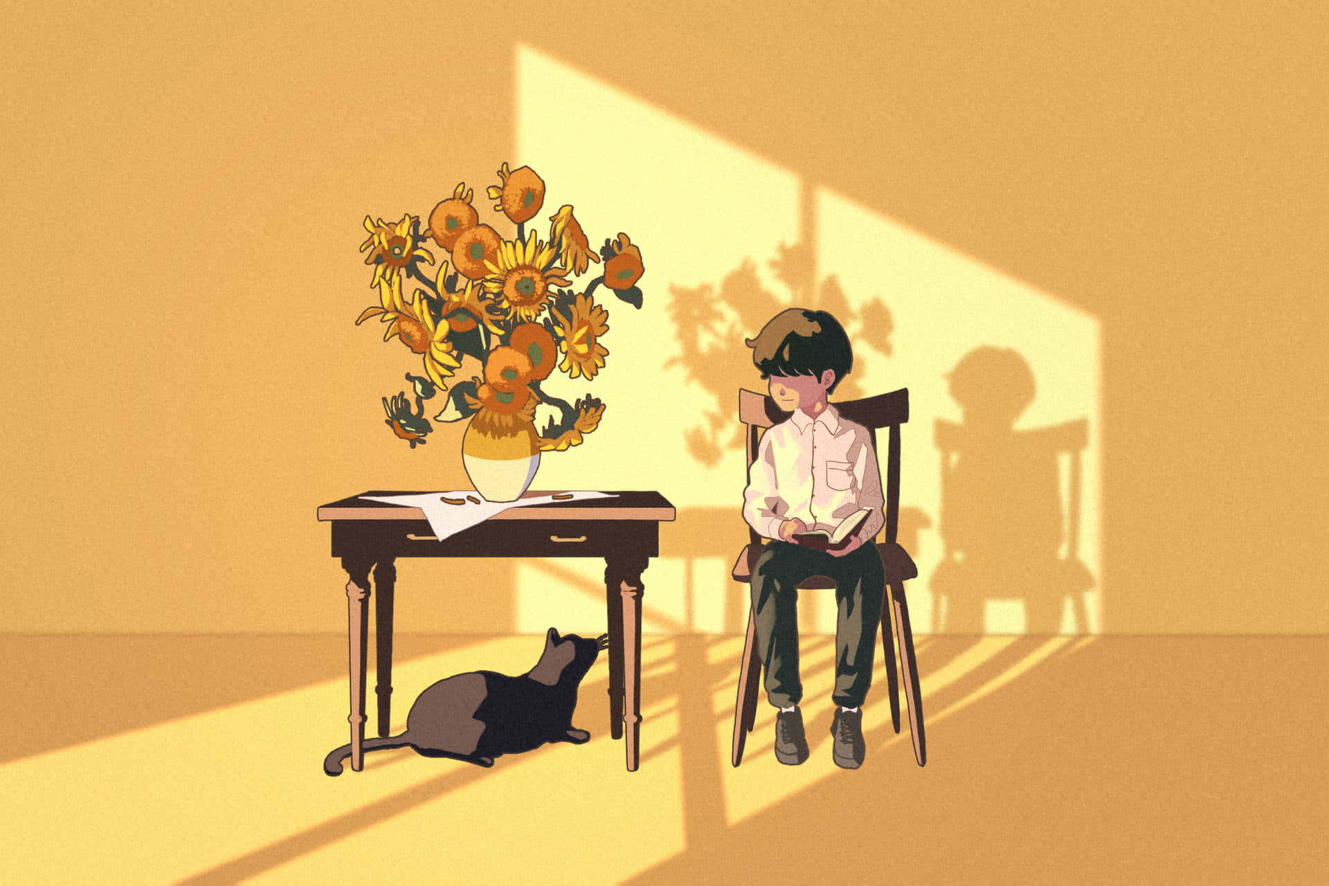 'n Mistieke Wêreld van Anime-estetika Muurpapier