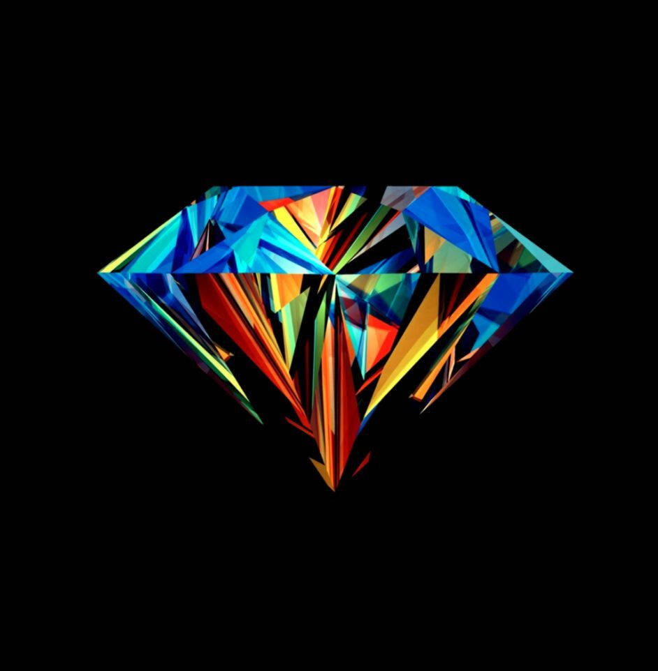 'n Oogtreffende en Koel 3D Diamant Muurpapier