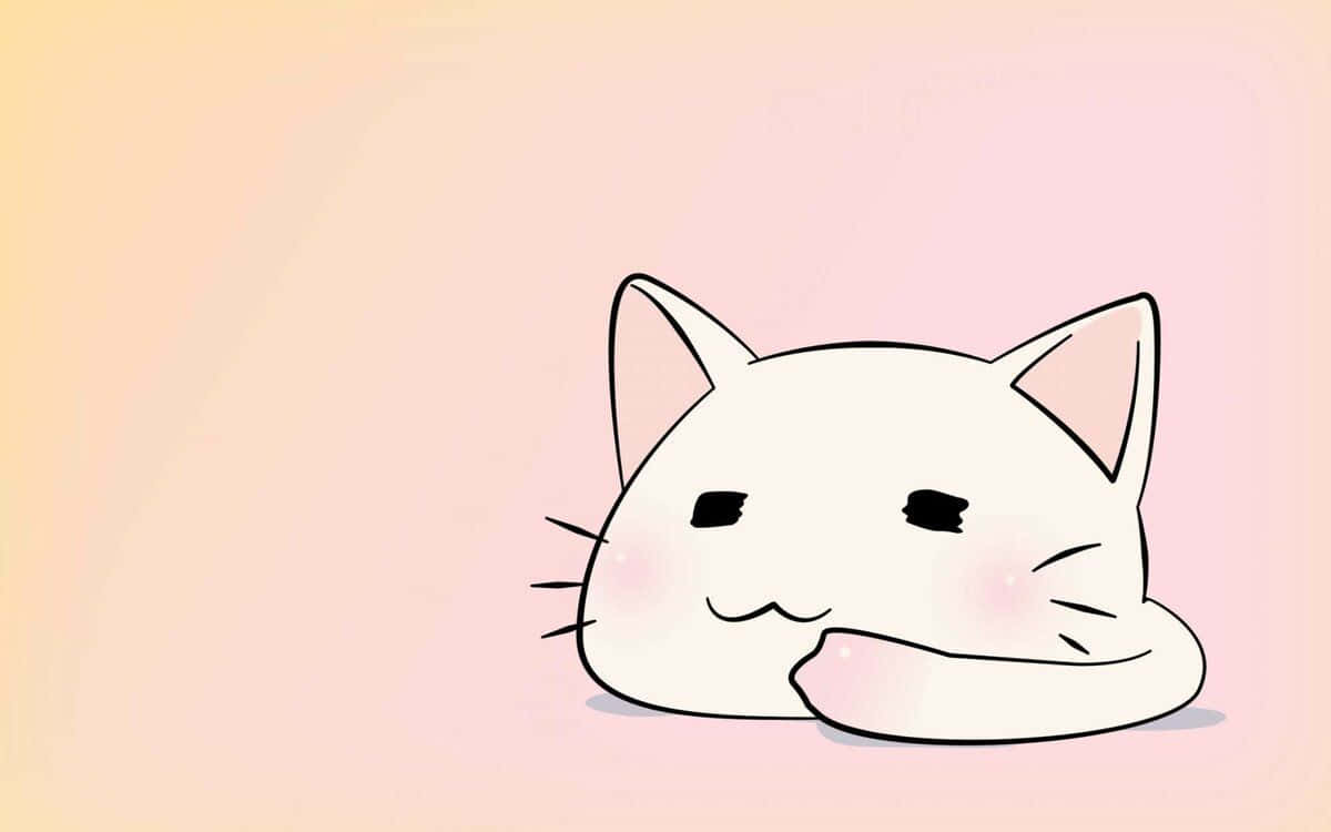 'n Oulike Anime-kat in die troeteldierwinkel Muurpapier