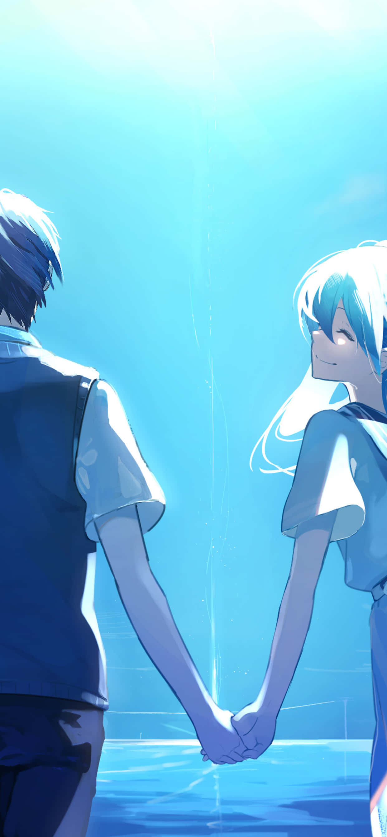 'n Oulike, romantiese oomblik tussen twee anime-ministers. Muurpapier
