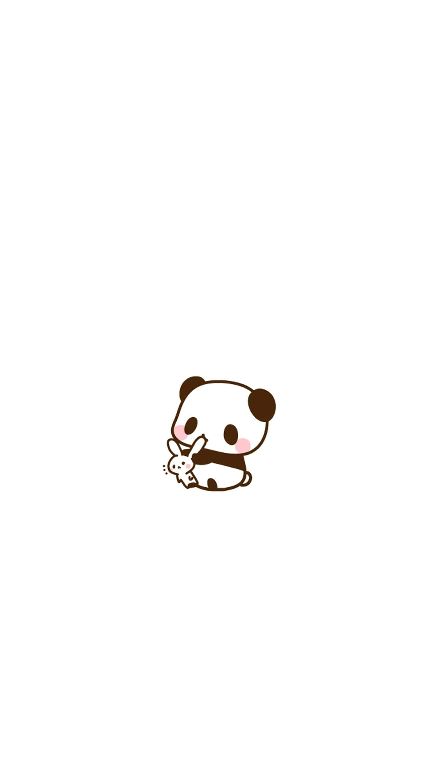 'n panda beer sit op 'n wit agtergrond Muurpapier