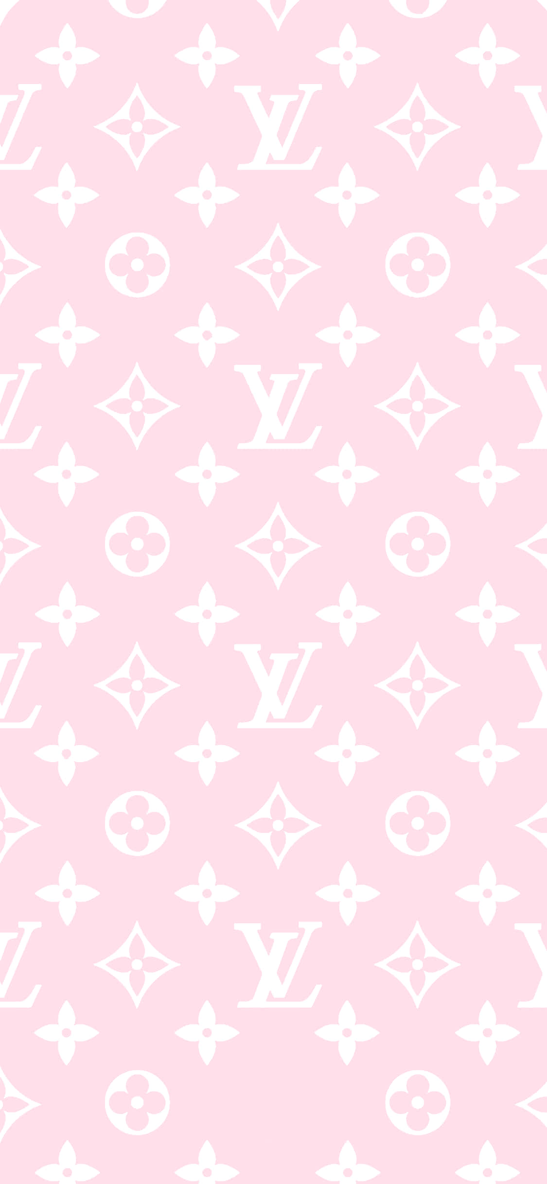 'n pienk-en-wit louis vuitton-patroon Muurpapier