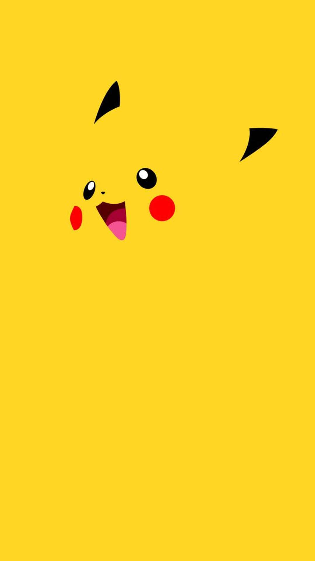 Pikachu-agtergrond met Pikachu se gesig wat in die geel agtergrond insmelt.