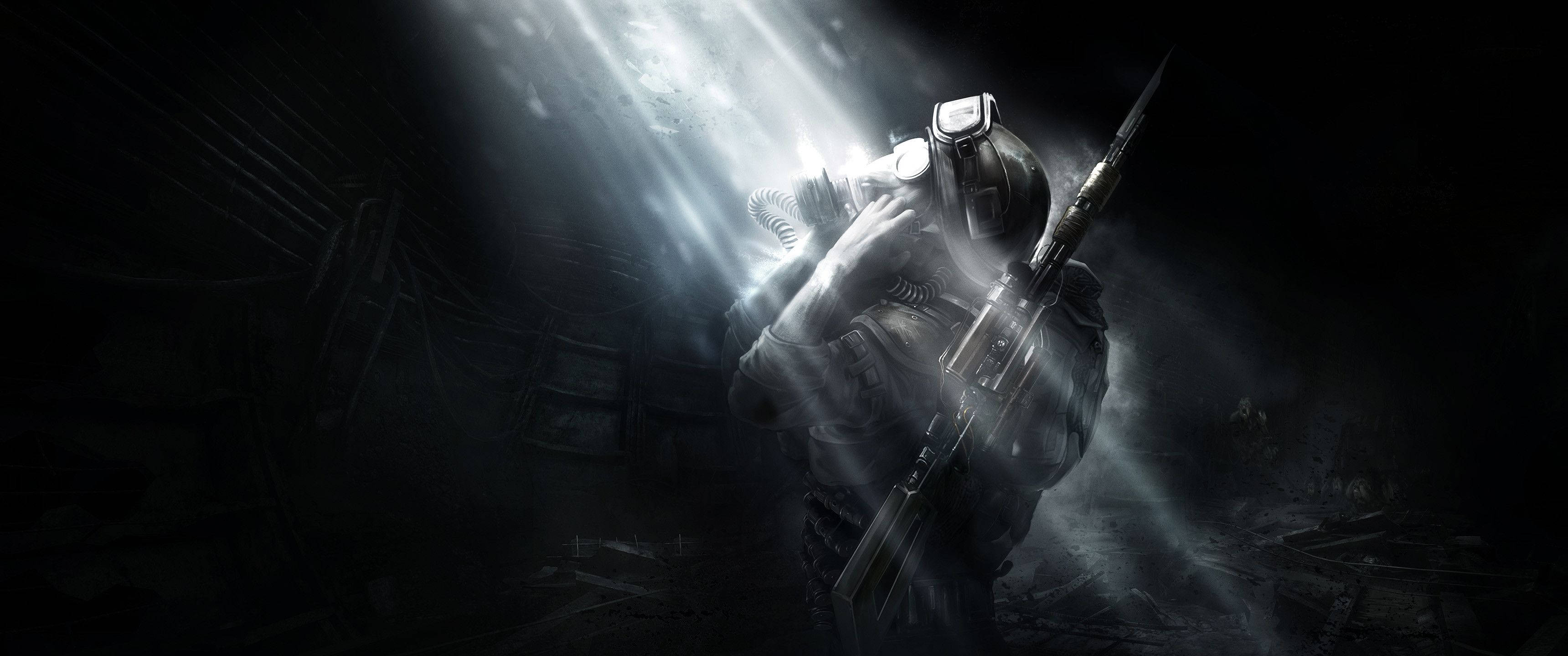 'n Post-apokaliptiese landskap uit die videospeletjie Metro Last Light Muurpapier