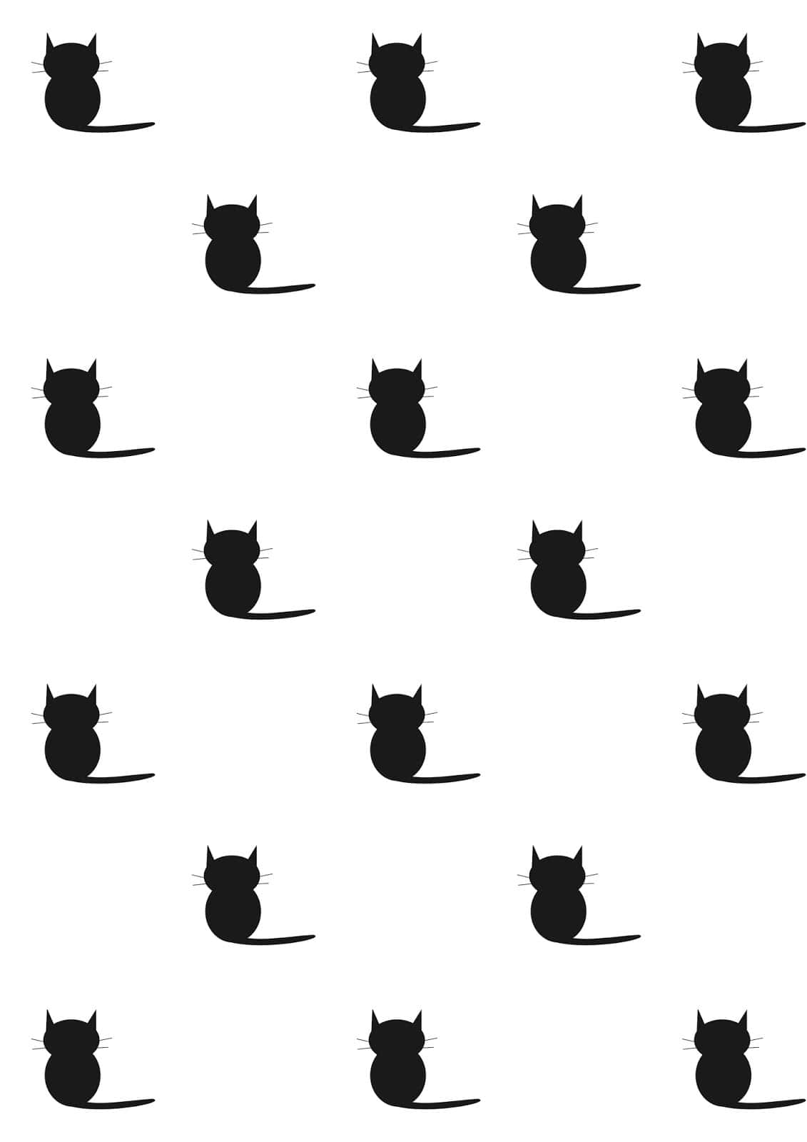 'n Pragtige swart kat staak aandagtig. Muurpapier