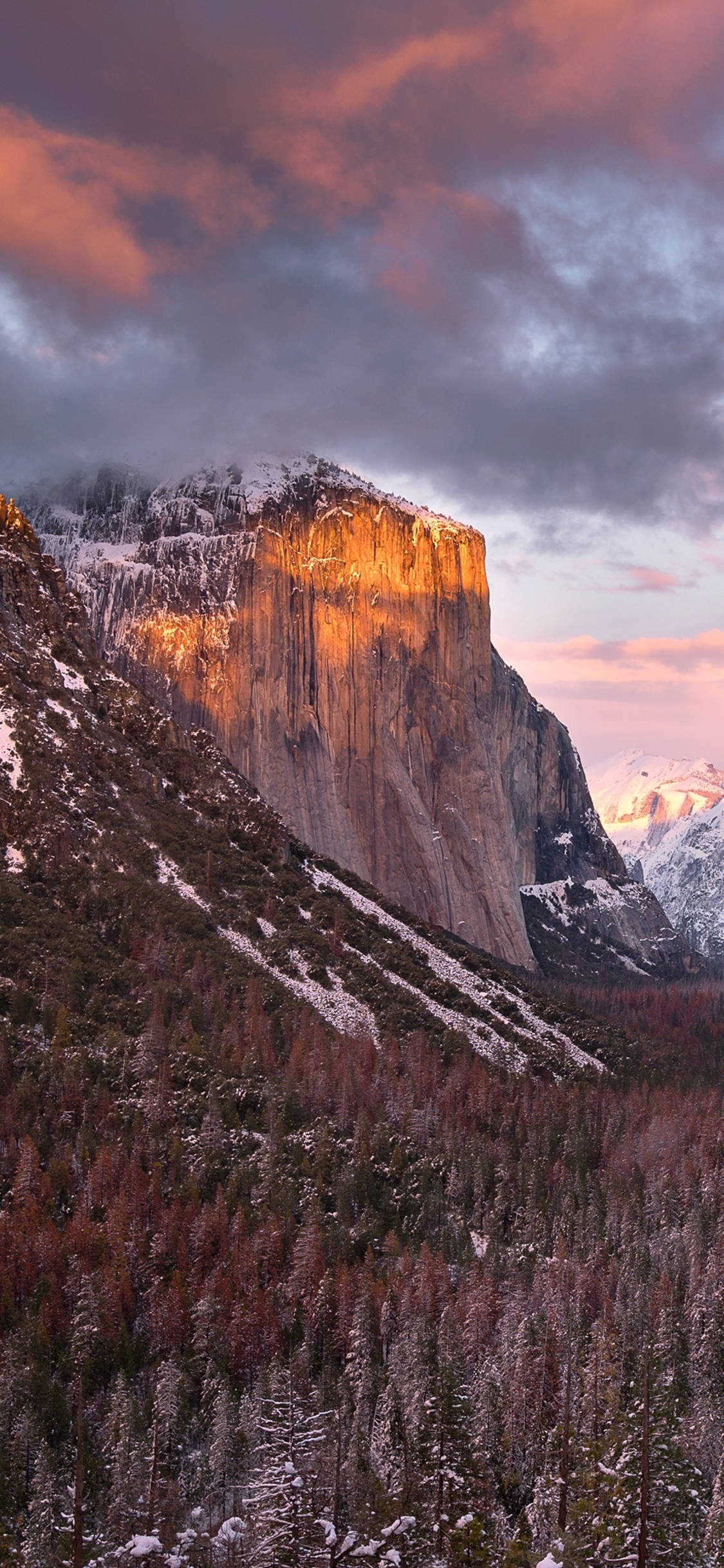 'n Pragtige uitsig van Yosemite Nasionale Park gesien deur die lens van 'n iPhone Muurpapier