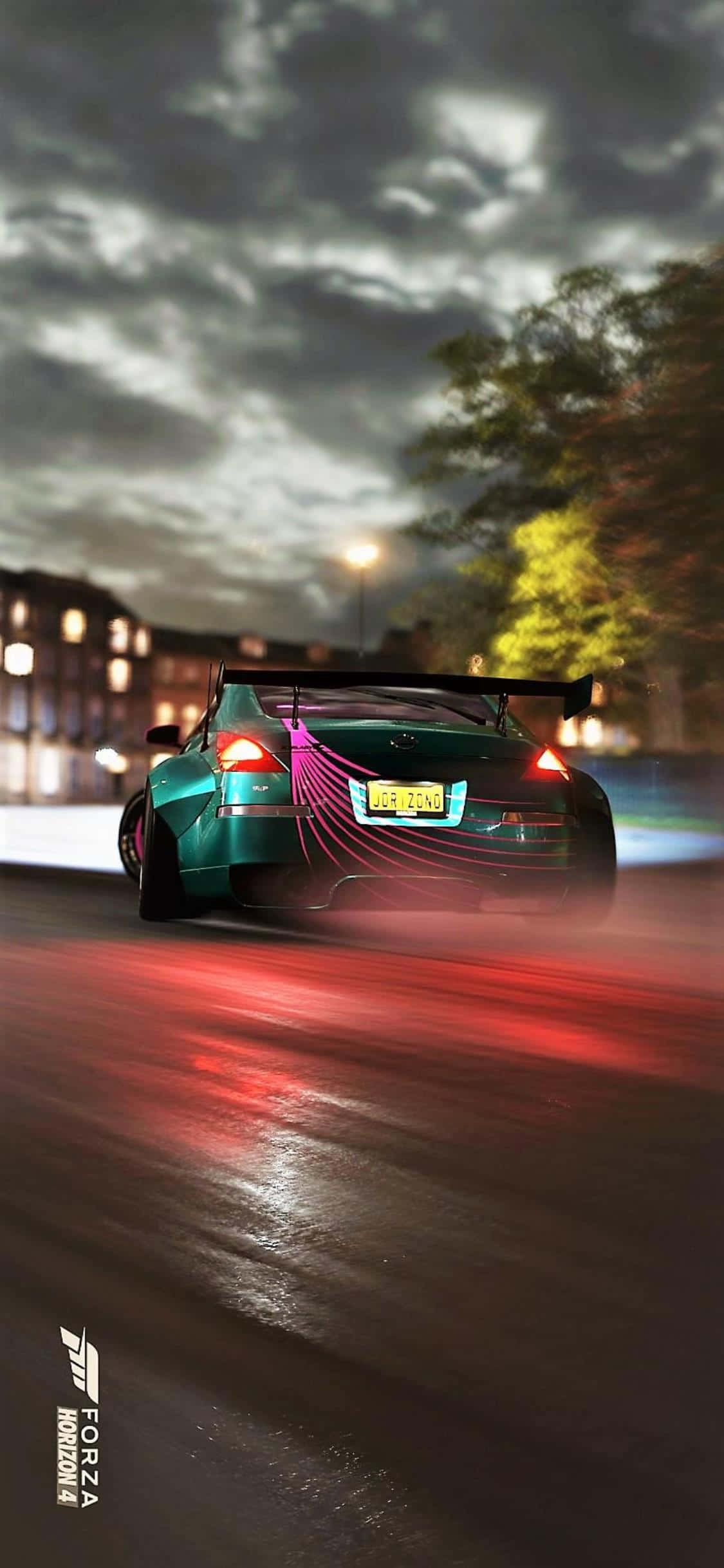 'n Pragtige uitsig van die lewendige Ignition Fees tydens 'n wedren in die nuwe Forza Horizon 4-speletjie. Muurpapier