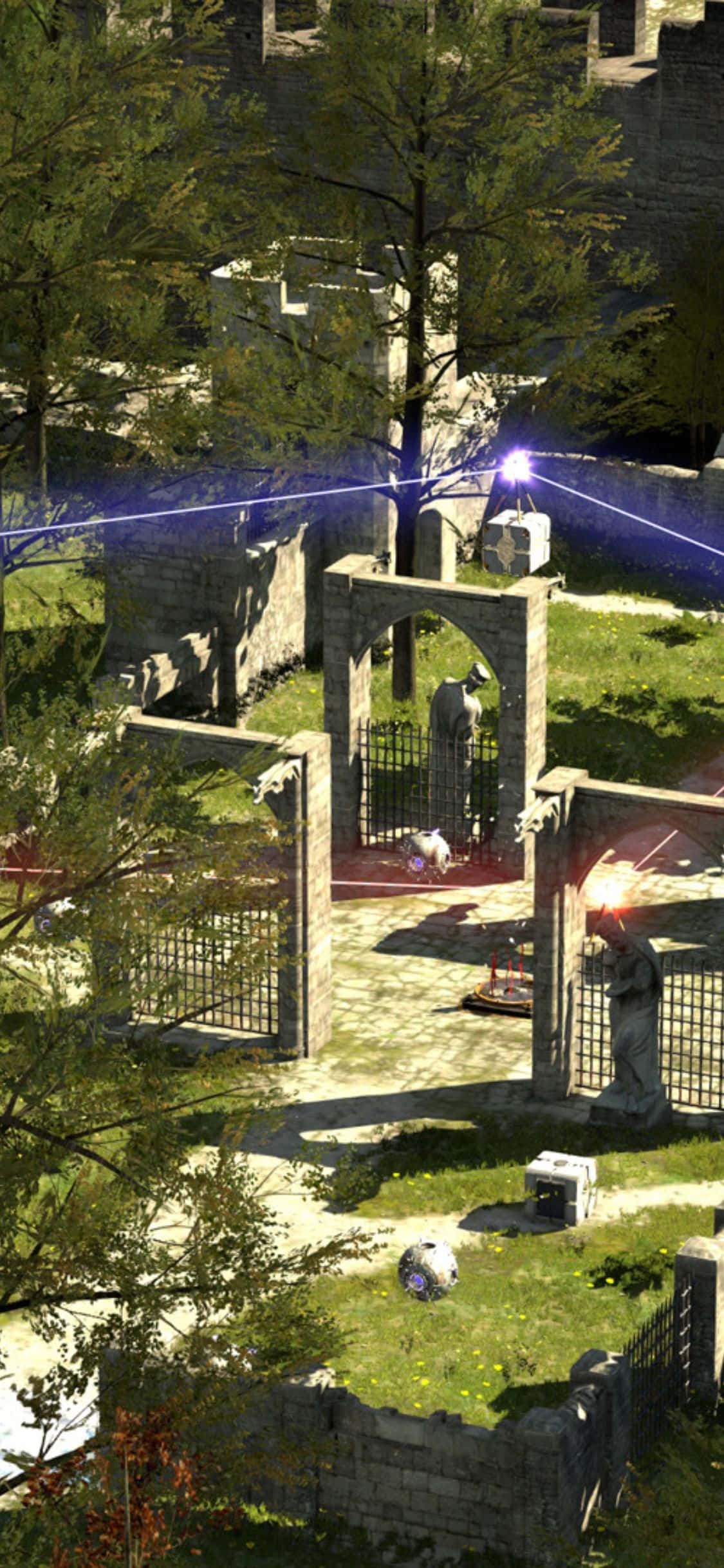 'n Pragtige visuele voorstelling van iPhone X en The Talos Principle Muurpapier