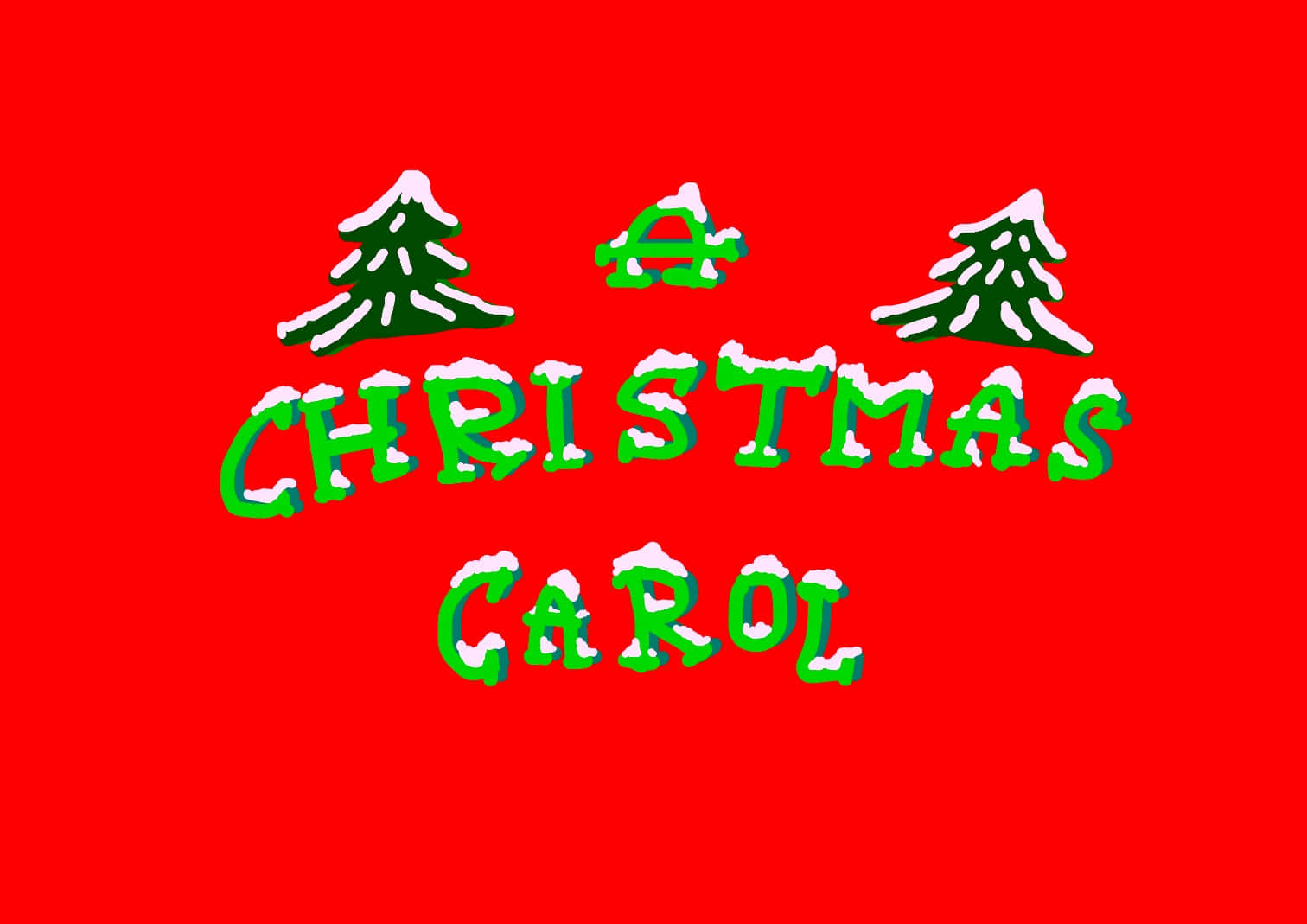 'n rooi agtergrond met die woorde Christmas Carol Muurpapier