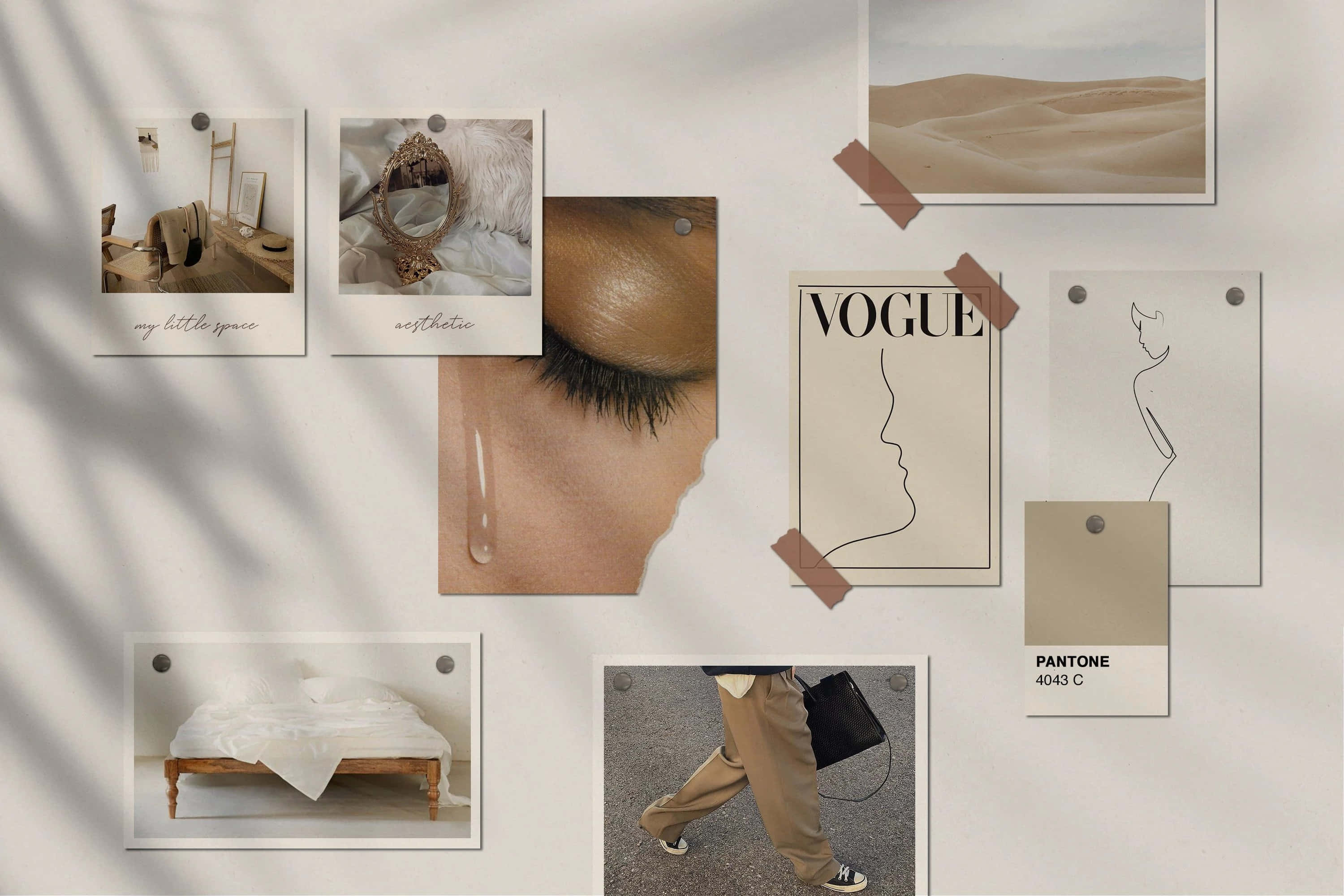 'n Sagte en Stylvolle Estetiese Beige Agtergrond Muurpapier