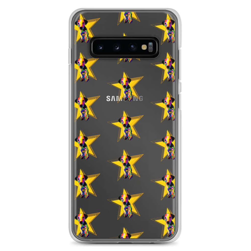 n Samsung Galaxy S10-omhulsel met n geel sterpatroon Muurpapier