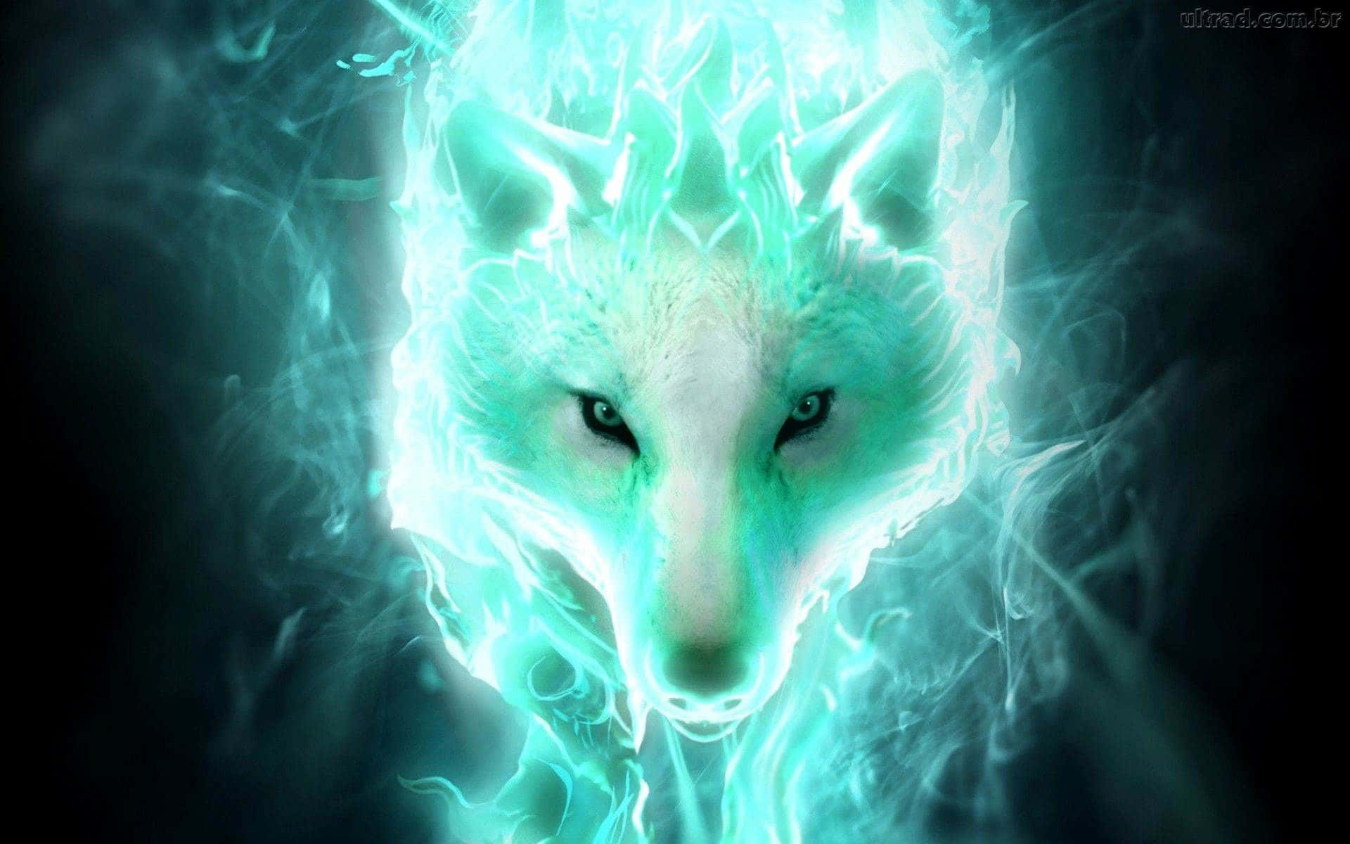 'n Seun en sy vriendelike weerwolf soos gesien in die fliek Super Cool Wolf Muurpapier