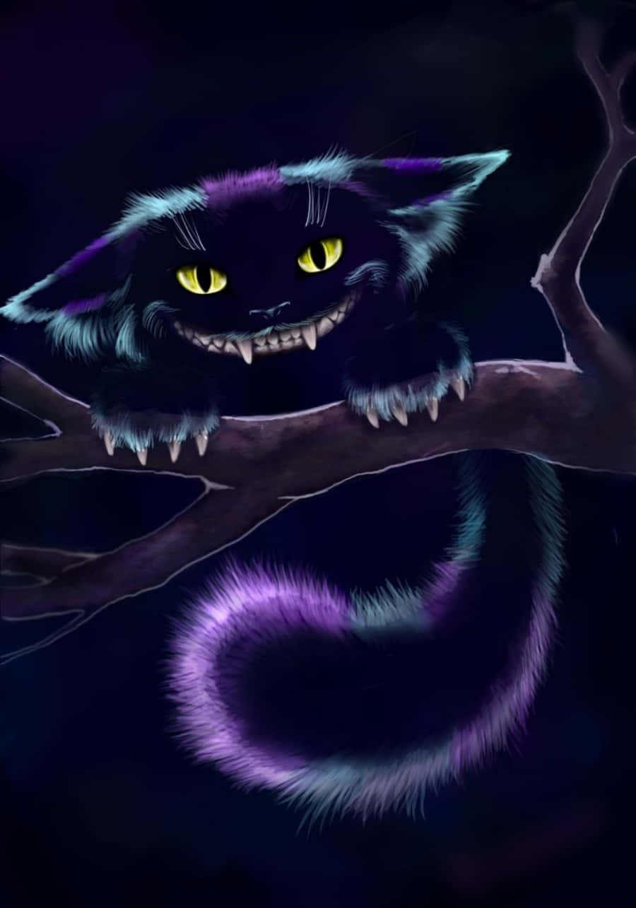 'n Surrealistiese beeld van die ikoniese Cheshire Cat! Muurpapier