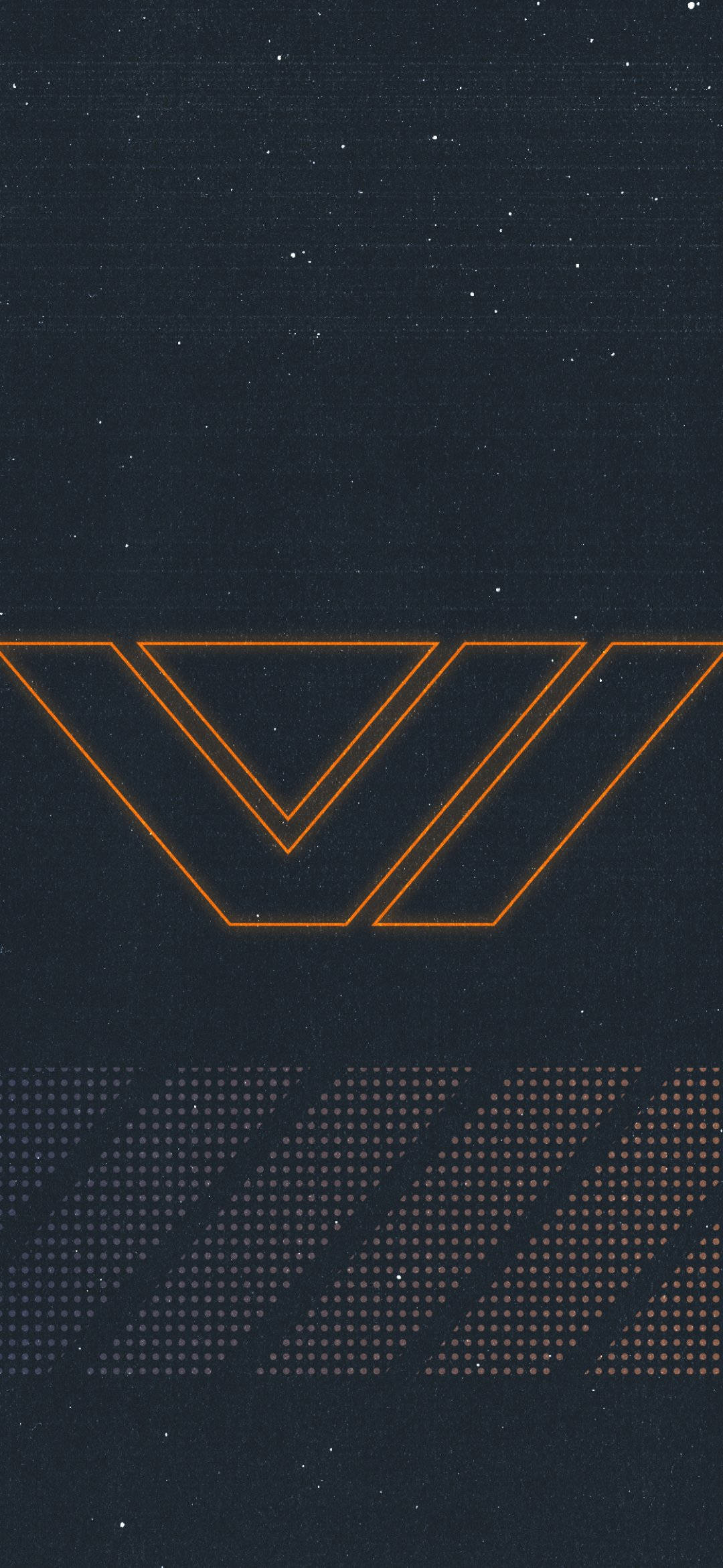 'n swart en oranje logo met 'n v in die middel Muurpapier