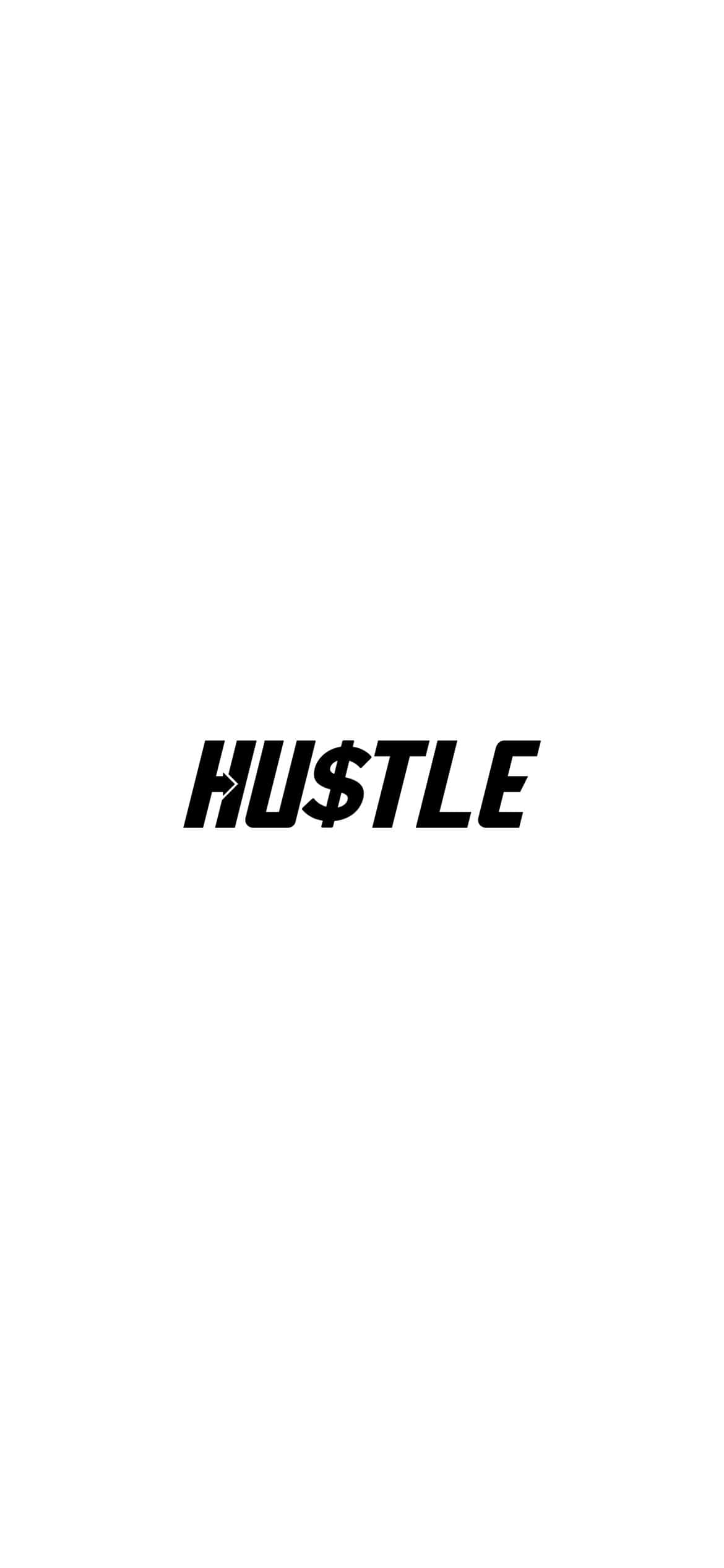 'n swart-en-wit beeld van die woord hustle Muurpapier