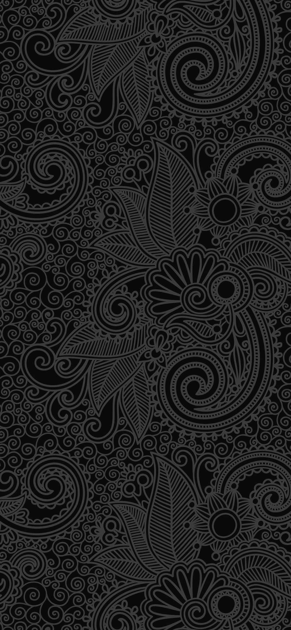 'n swart-en-wit paisley-patroon Muurpapier