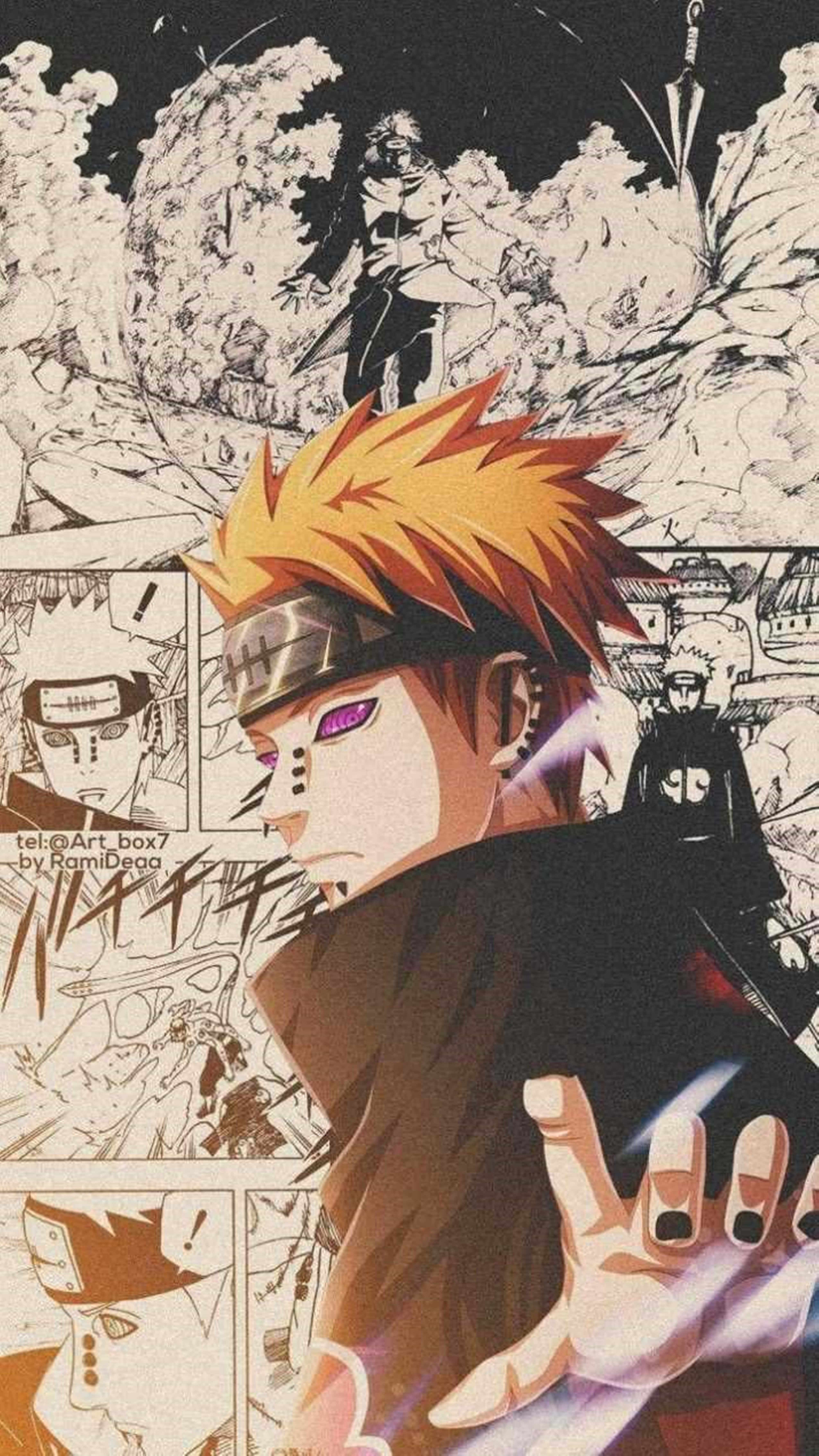 'n Vasberade blik, 'n missie: om die Pyn van Naruto in 4K te voel Muurpapier