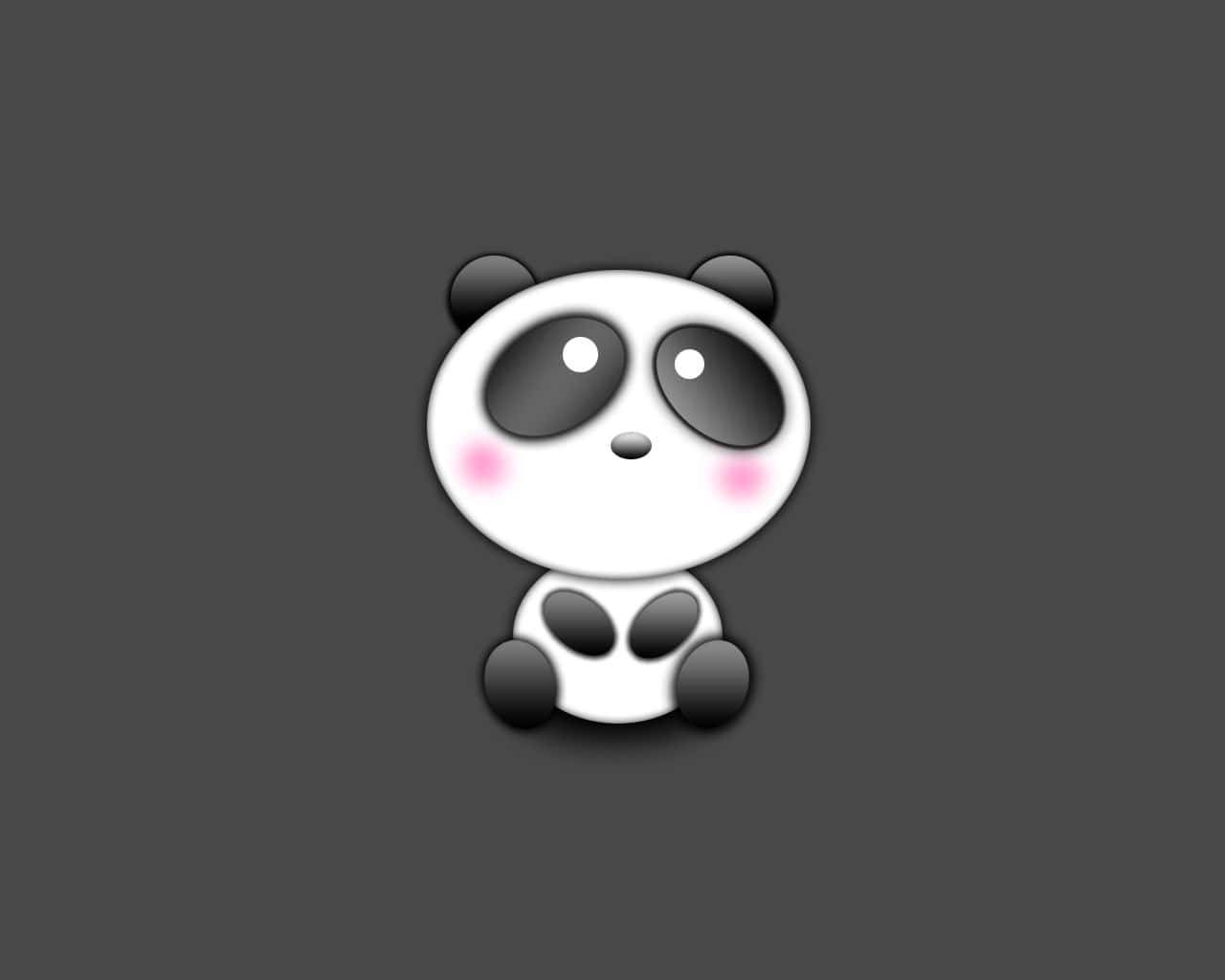 "’n Vreedsame panda wat in ’n idilliese bamboesbos sit." Muurpapier