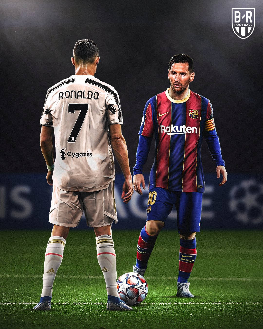 'n Wedstryd Messi en Ronaldo 4K Muurpapier