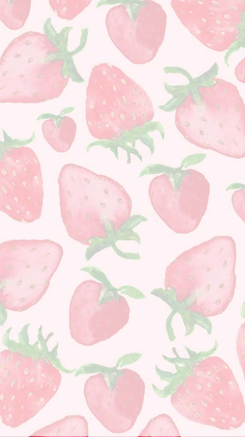 Naatlose Pienk Pastel Oulike Aarbei Muurpapier