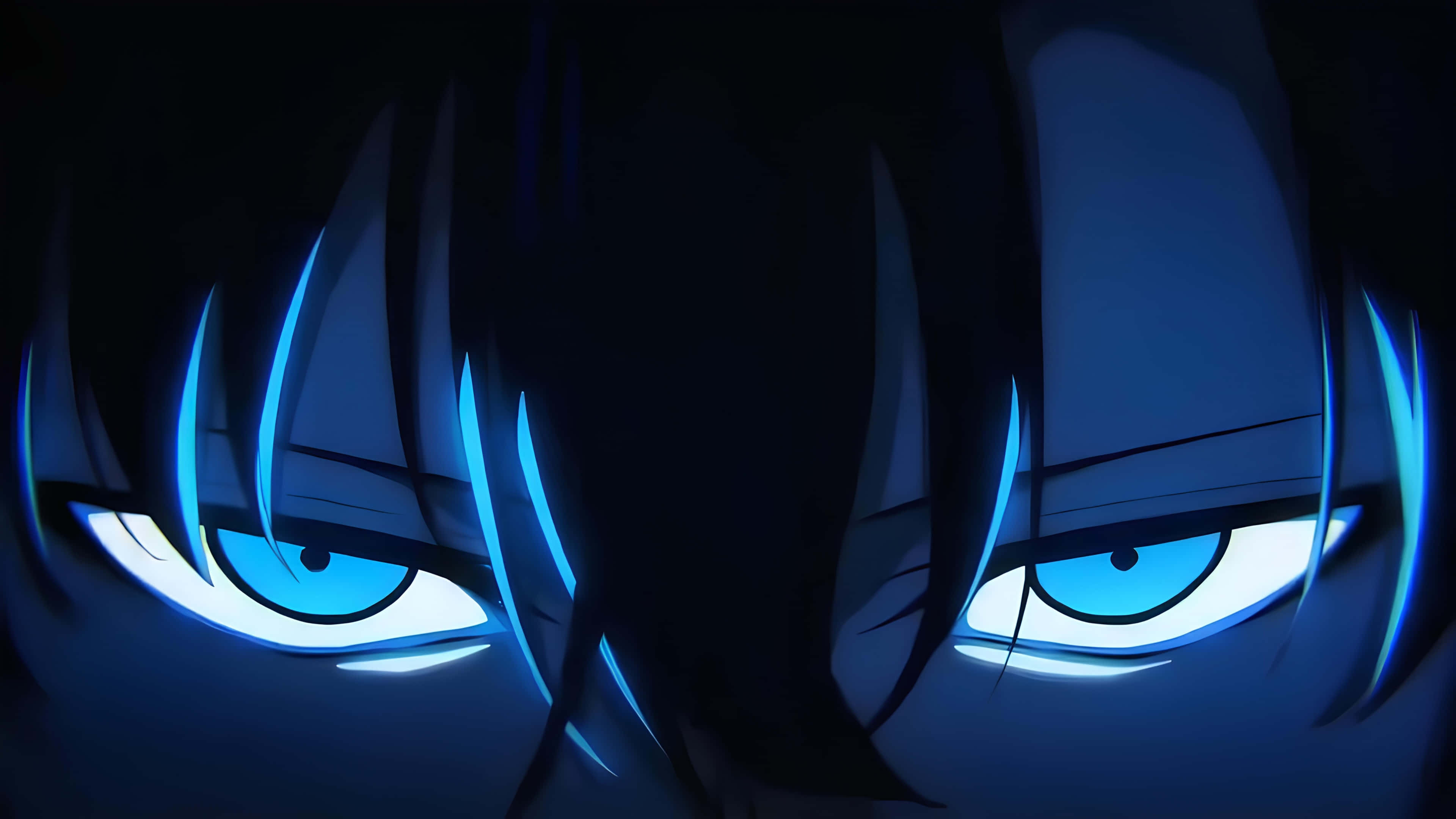 Naby Portret van Blouoog Anime Seun Muurpapier