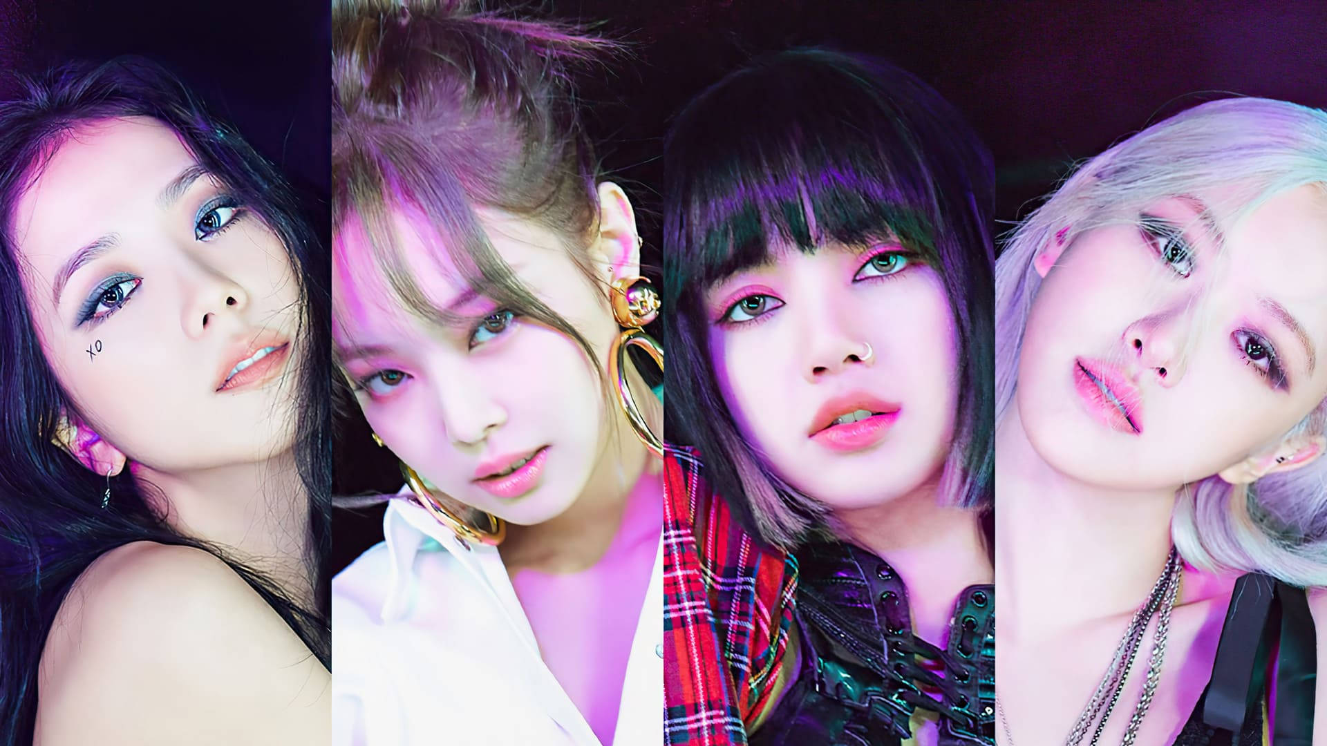 Nabyfoto Collage Blackpink Lessenaar Muurpapier