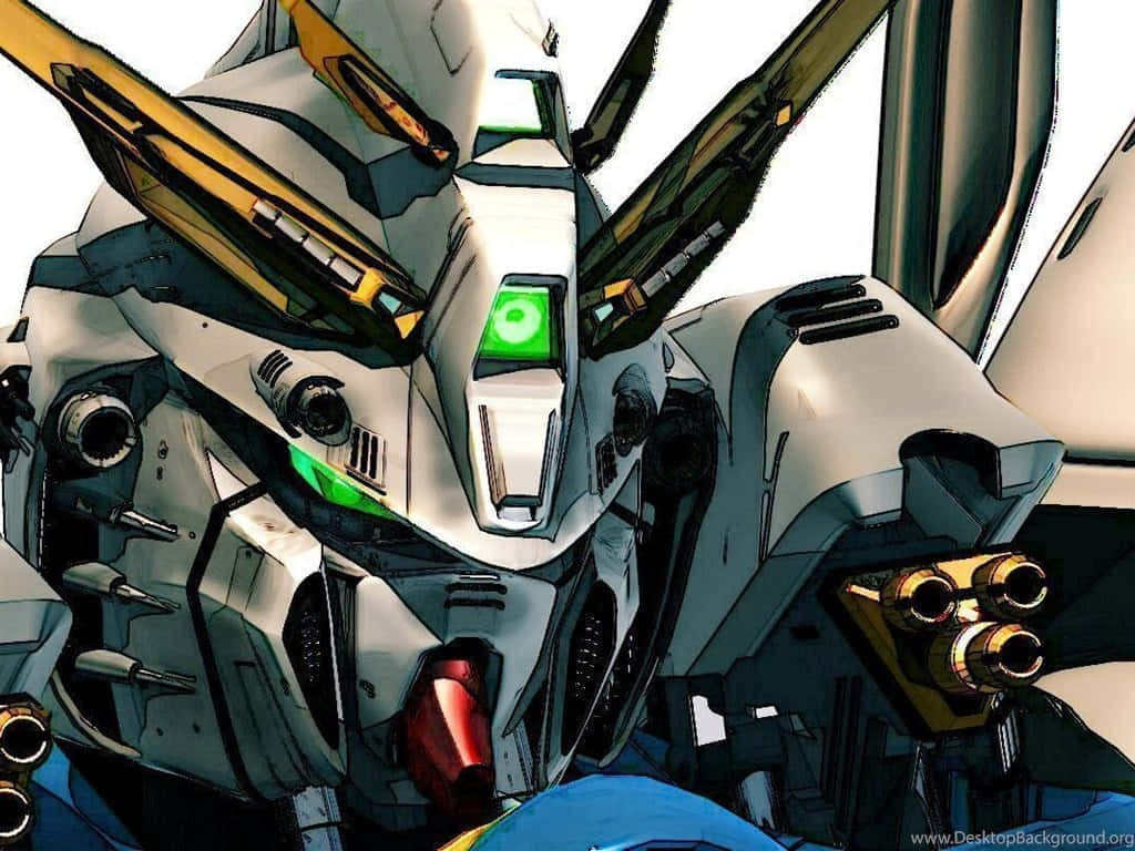 Nabyfoto Gundam-rekenaarskerm Muurpapier
