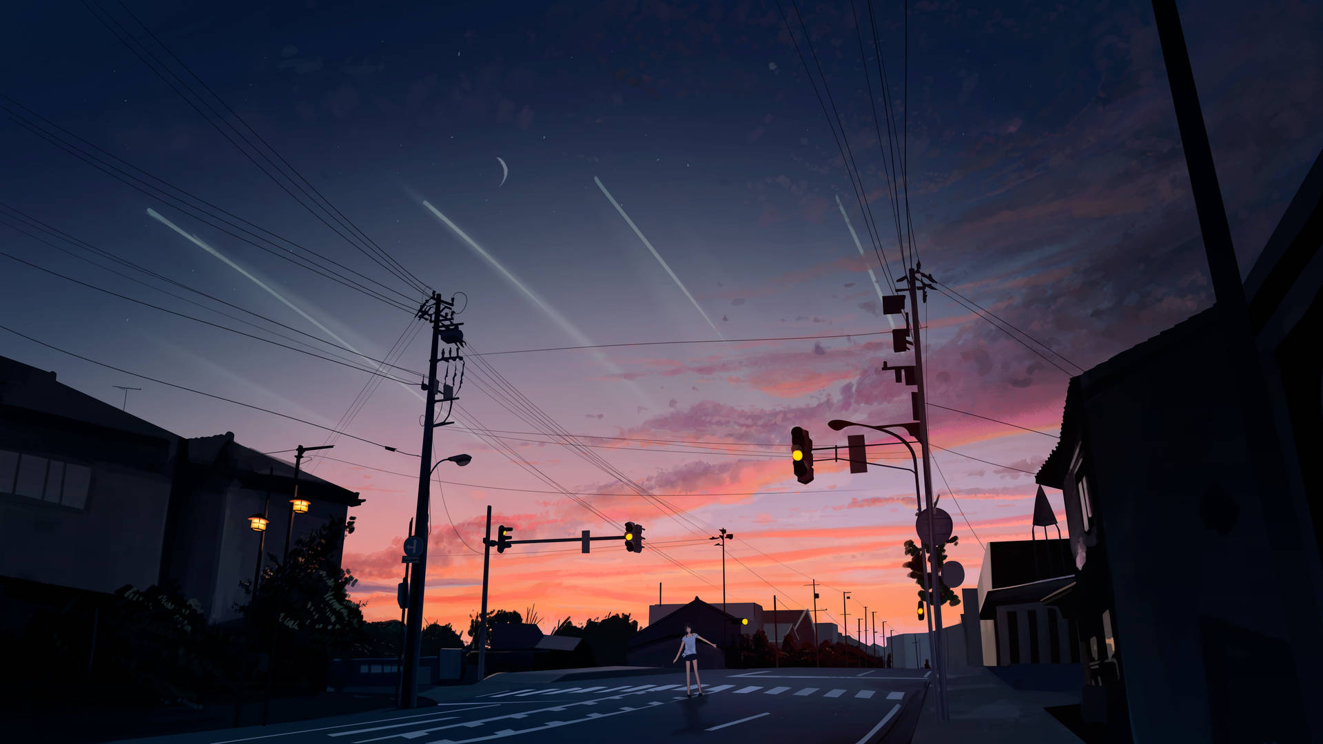 Nagstraat anime 4k agtergrond — 4K anime GIF Muurpapier