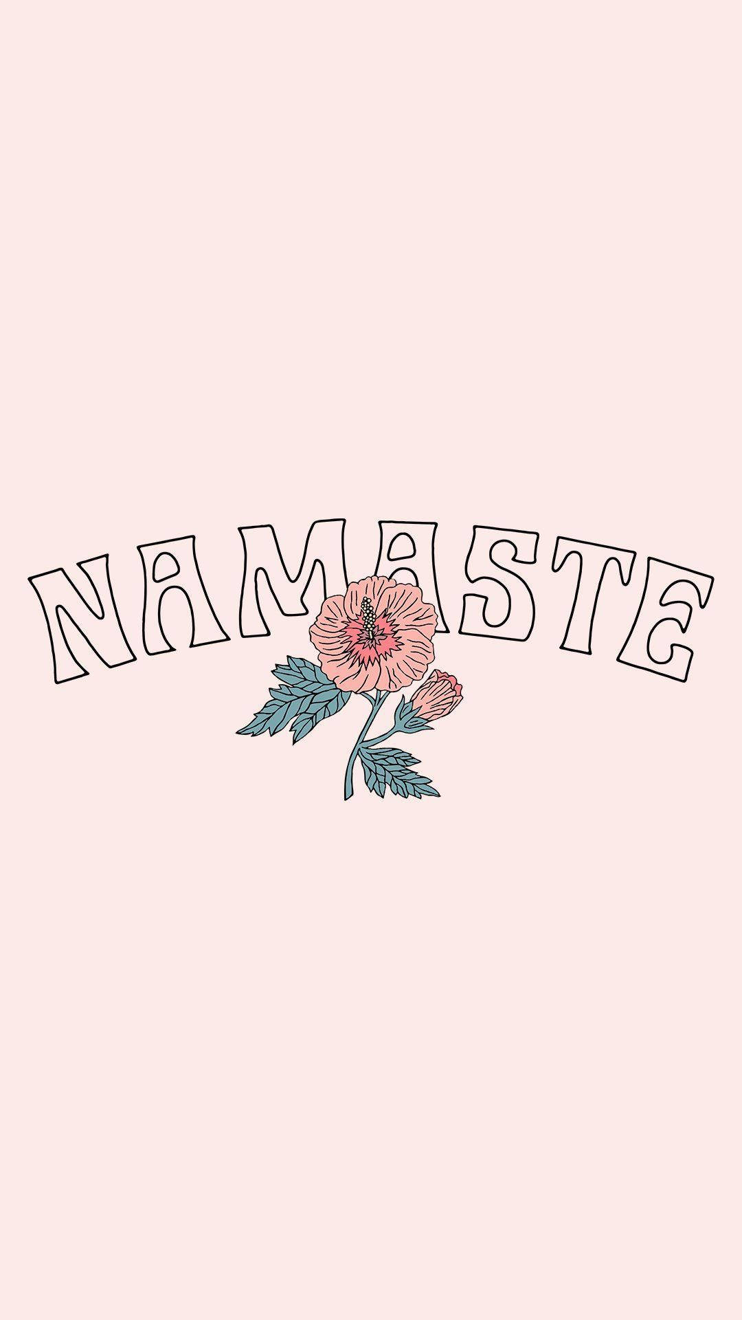 Namaste Geestelike Estetiek met Blom Muurpapier